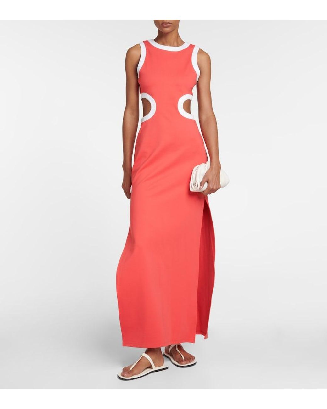 Staud Red Dolce Jersey Maxi Dress