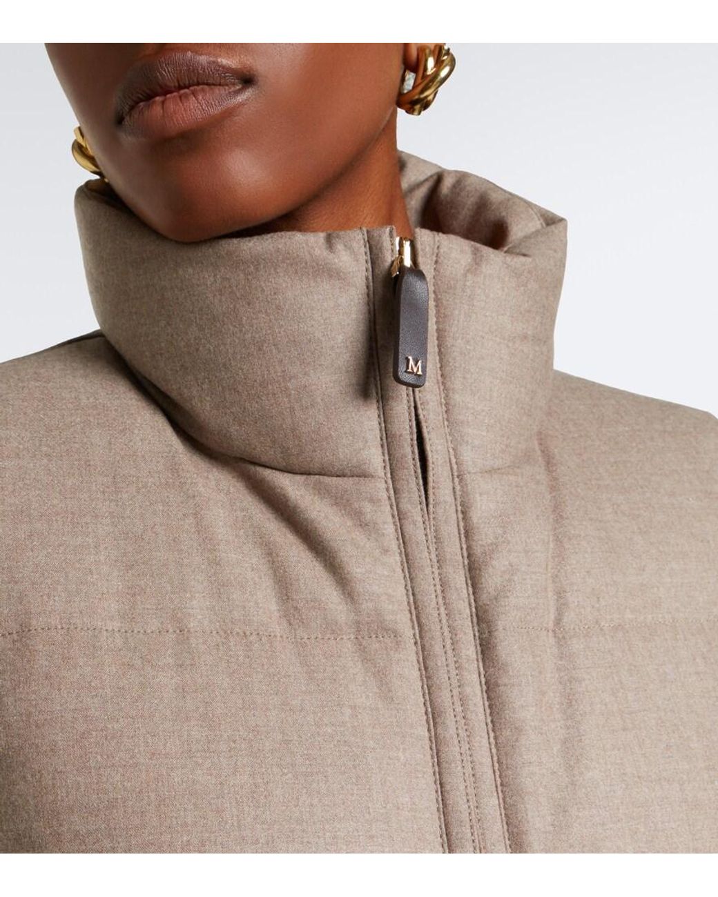 Max Mara Brown Cashmere-Blend Down Vest