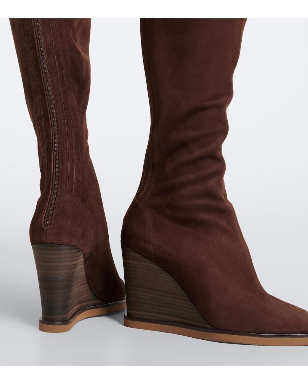 Aquazzura Brown Saint Honore Suede Knee-High Boots