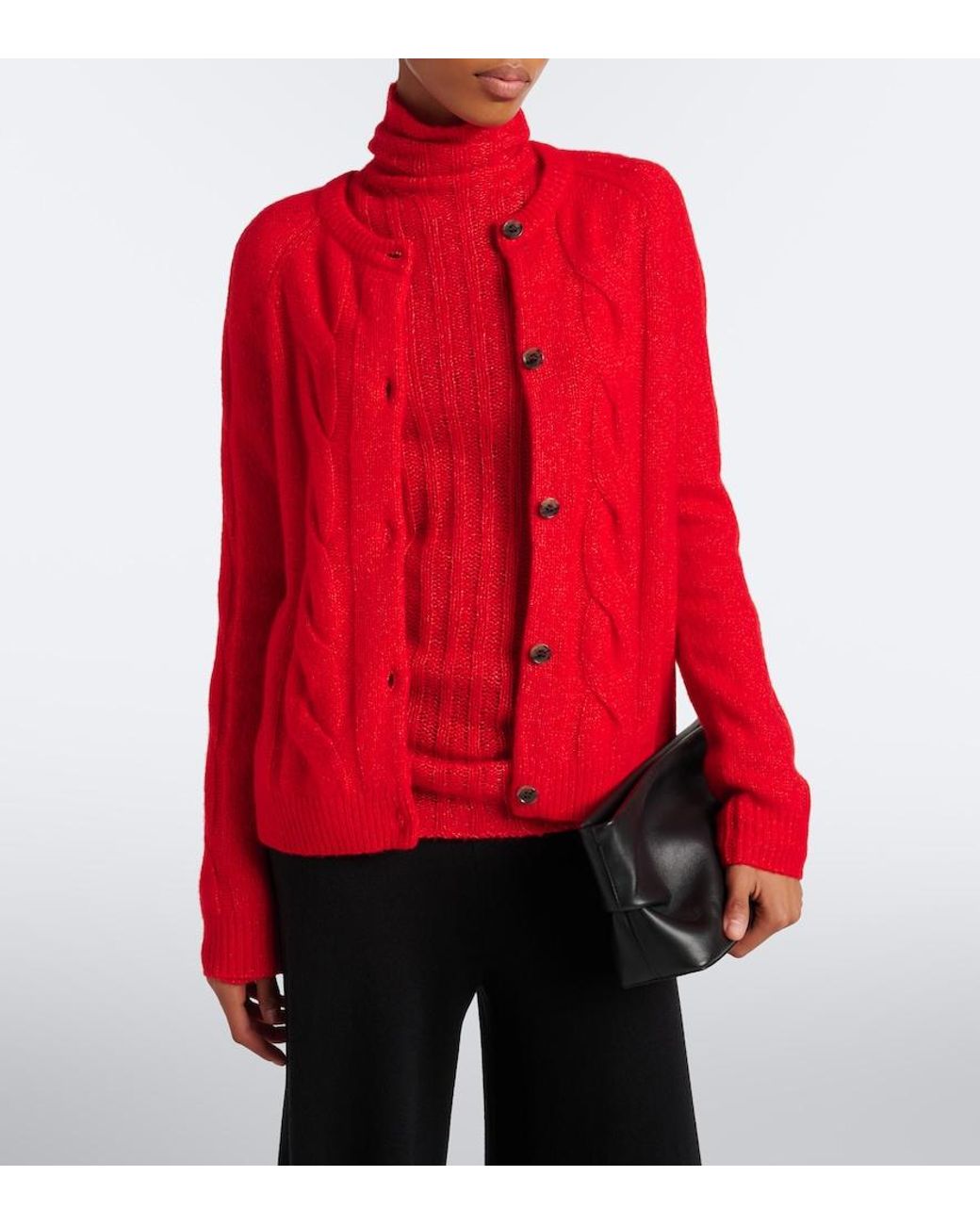 Lisa Yang Red Gwyneth Cashmere And Silk Cardigan