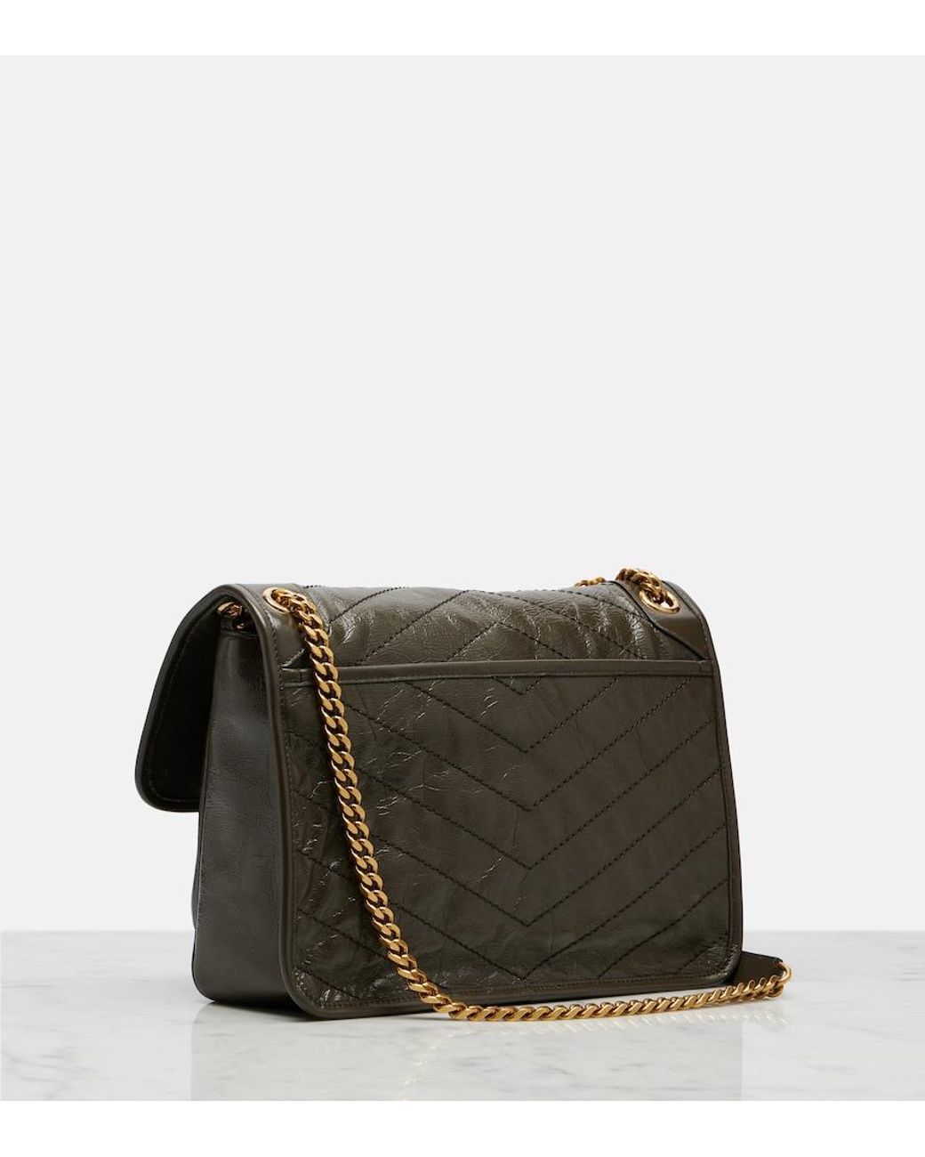 Saint Laurent Black Niki Medium Leather Shoulder Bag
