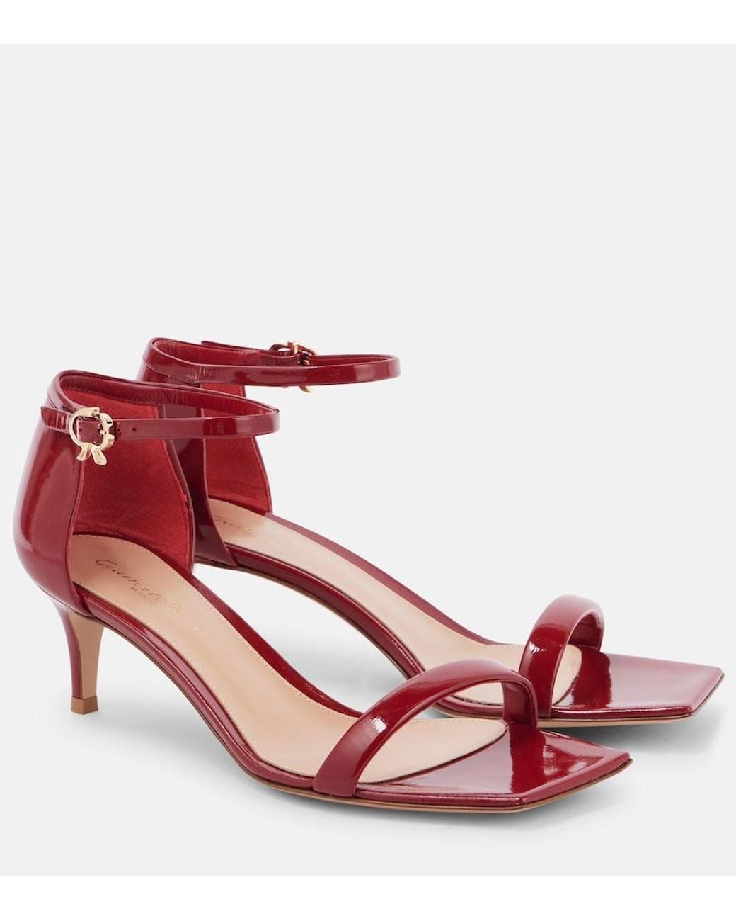 Gianvito Rossi Red Rhys 55 Patent Leather Sandals