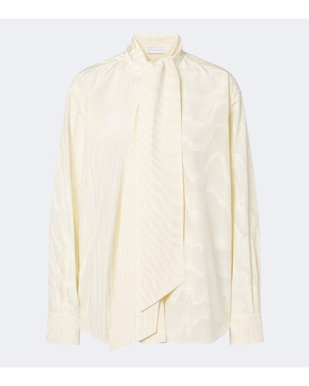 Stella McCartney White Tie-Neck Moire Blouse