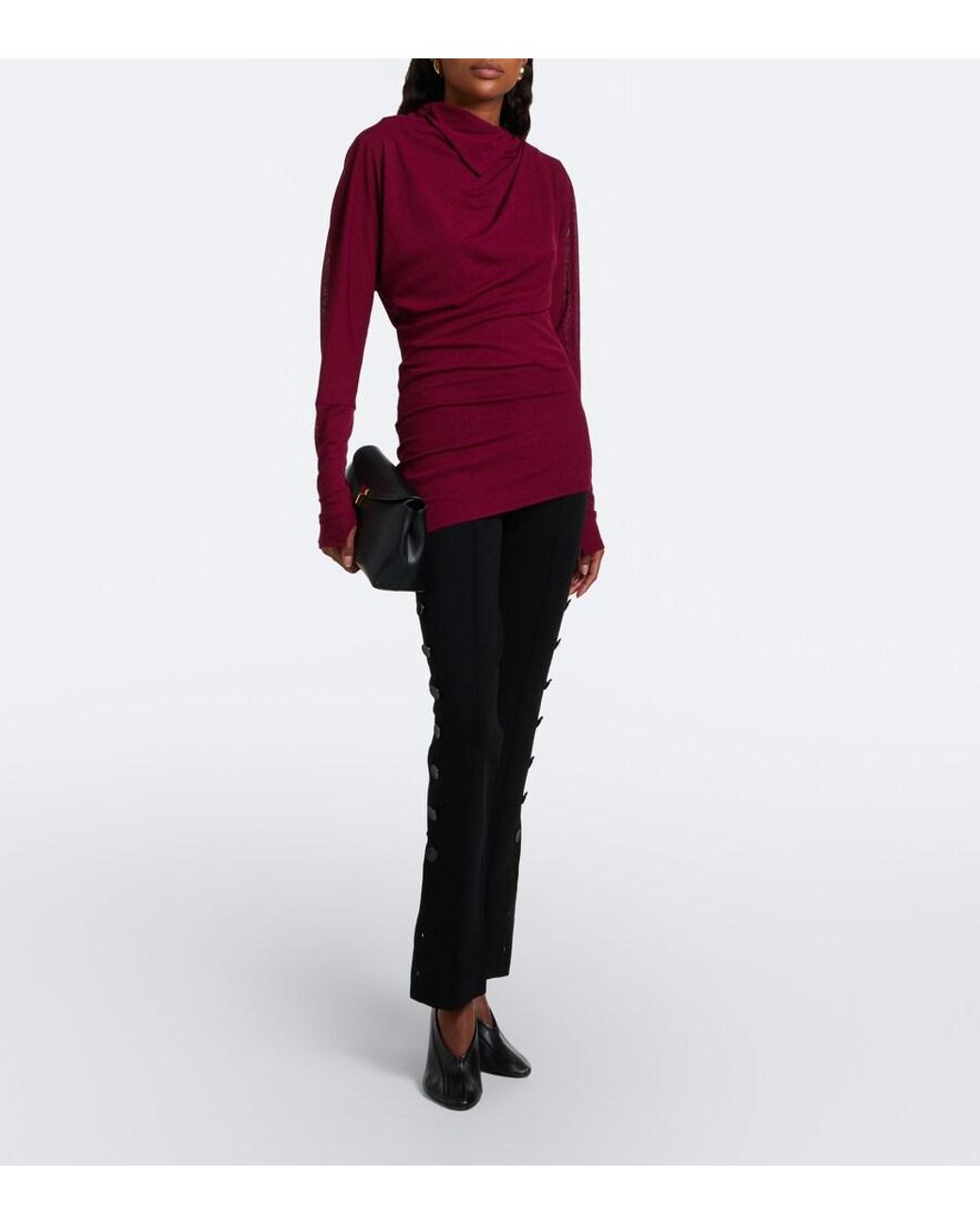 Proenza Schouler Purple Golda Draped Jersey Top