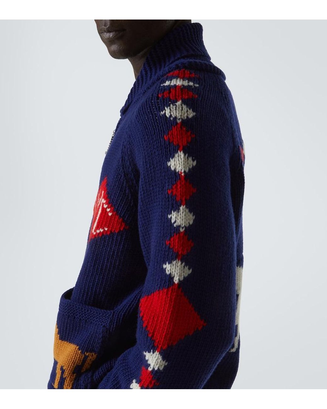 Cardigan Diamond Corral De Lana Con Cremallera Bode de hombre de color Blue