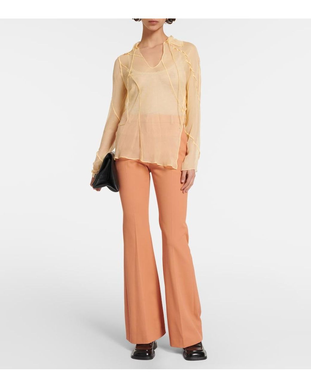 Victoria Beckham Natural Crepe De Chine Blouse