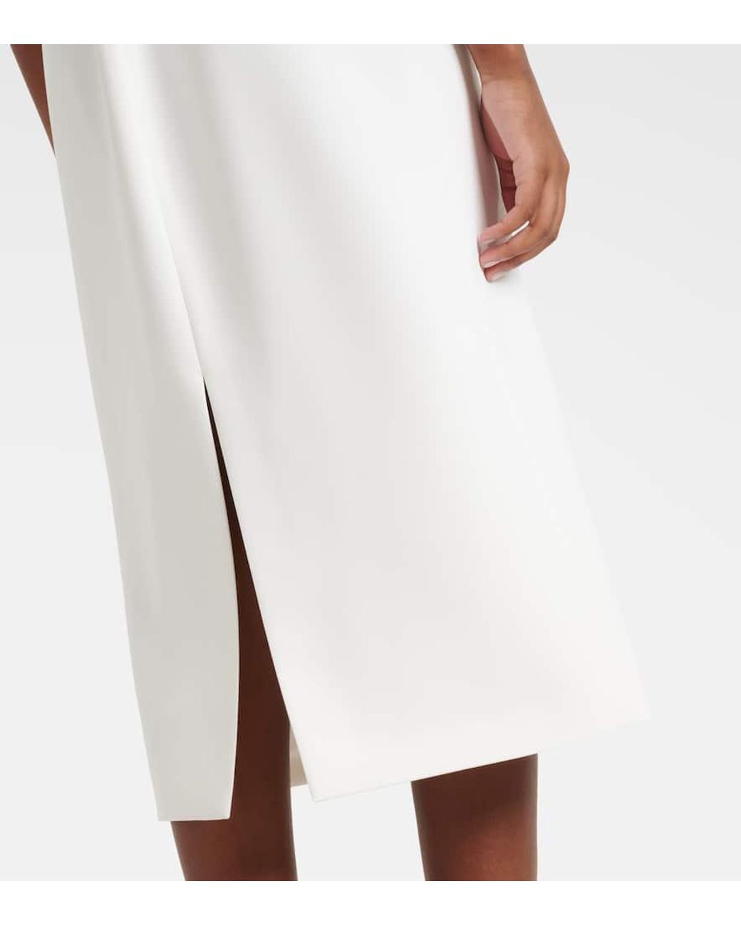 Vestido Midi De Crepe Floral Carolina Herrera de color White