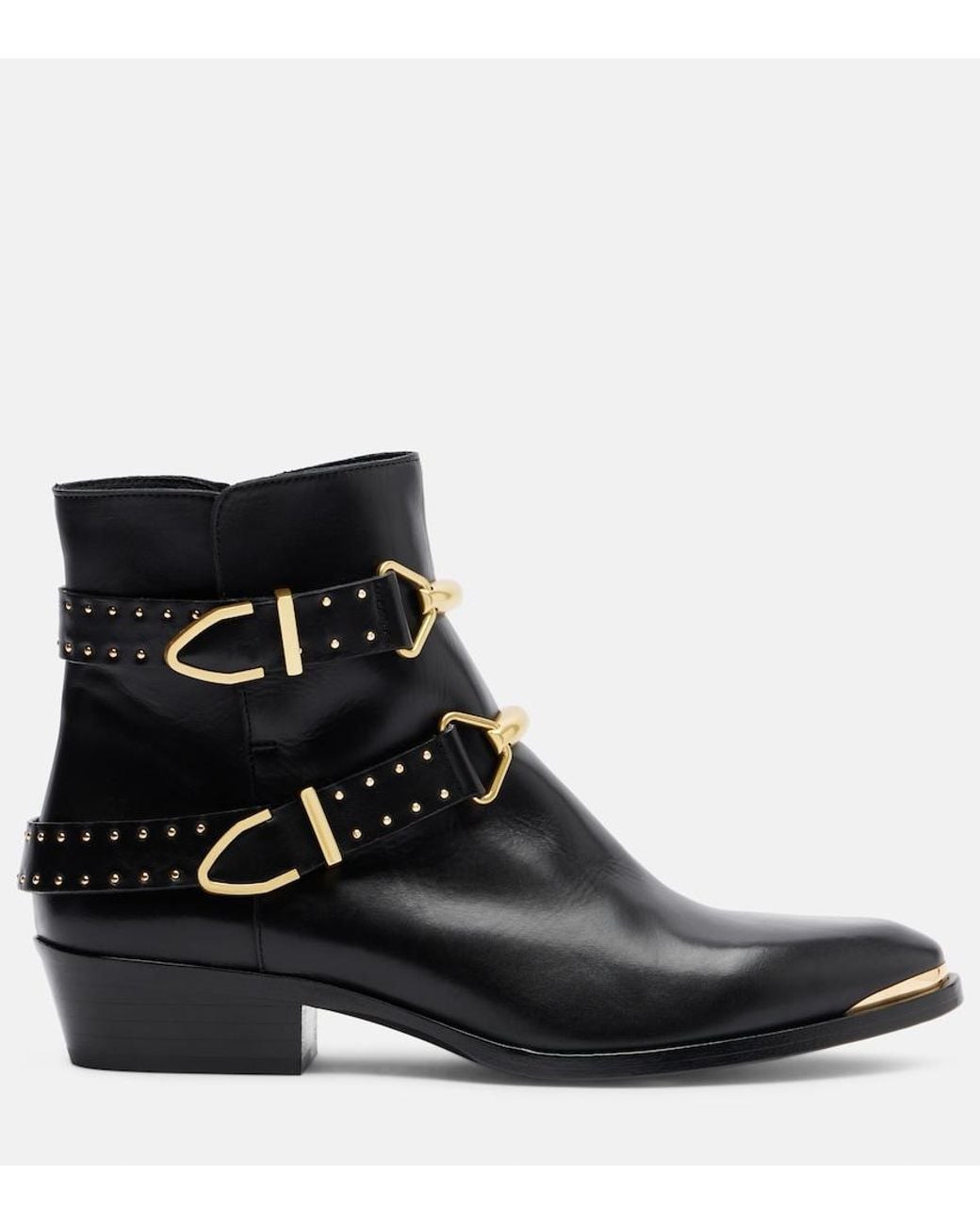 Isabel Marant Black Zalya Studded Leather Ankle Boots