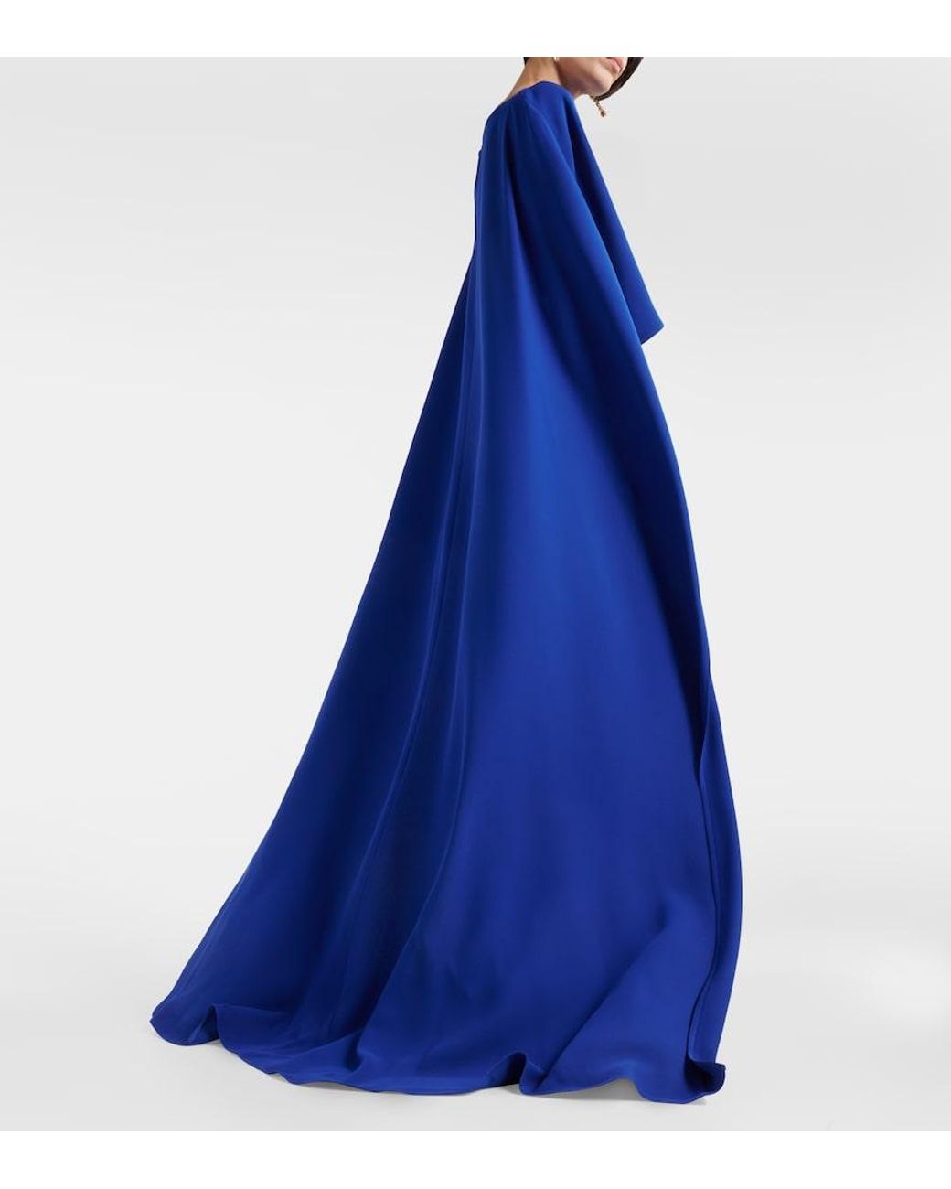 Valentino Blue Caped Silk Gown