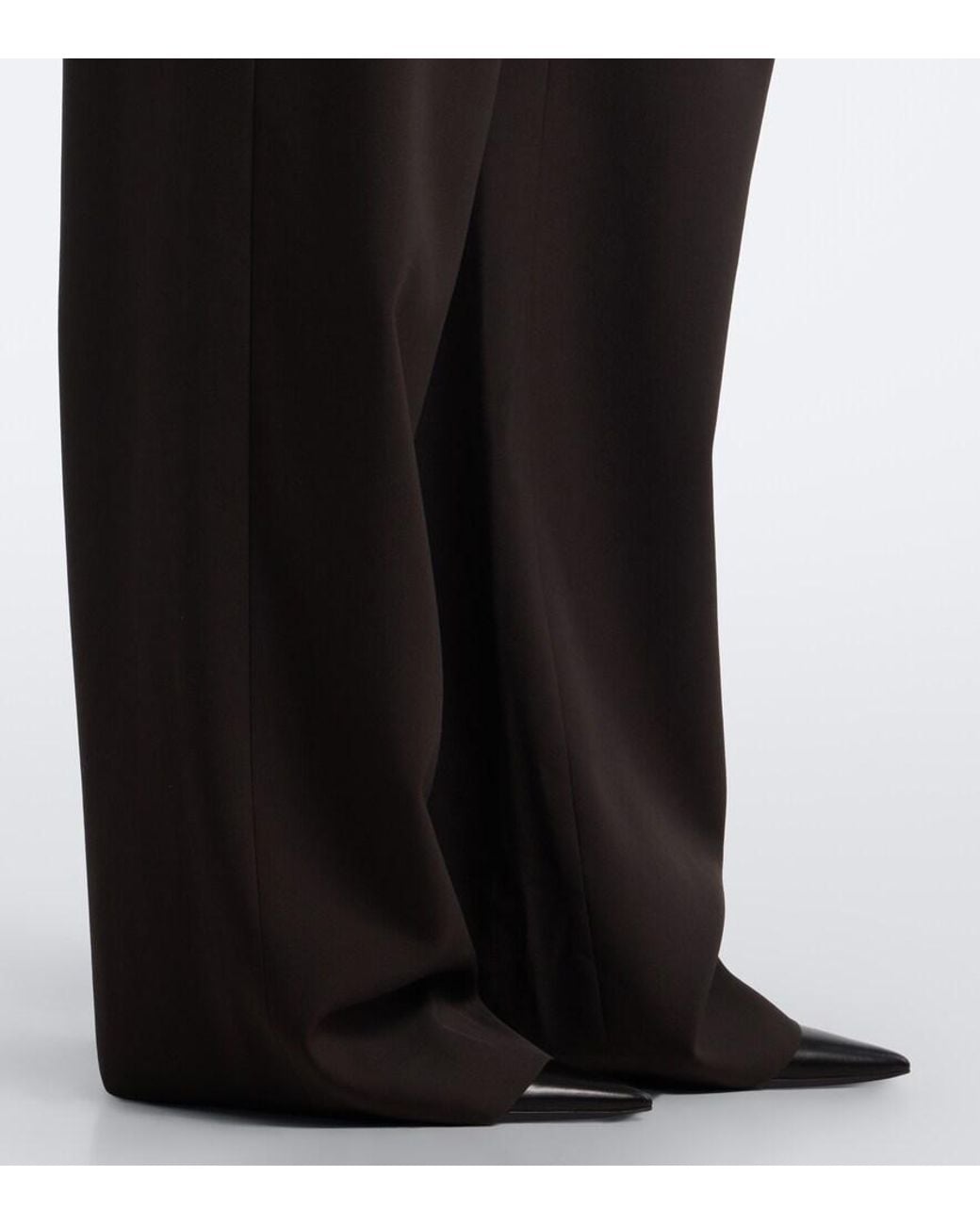 The Row Black Lowe Virgin Wool Wide-Leg Pants