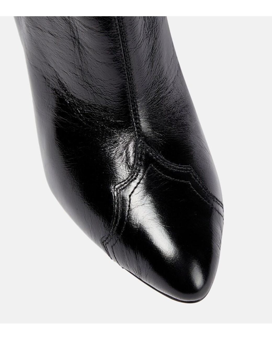 Isabel Marant Black Dytho Crinkled Leather Ankle Boots