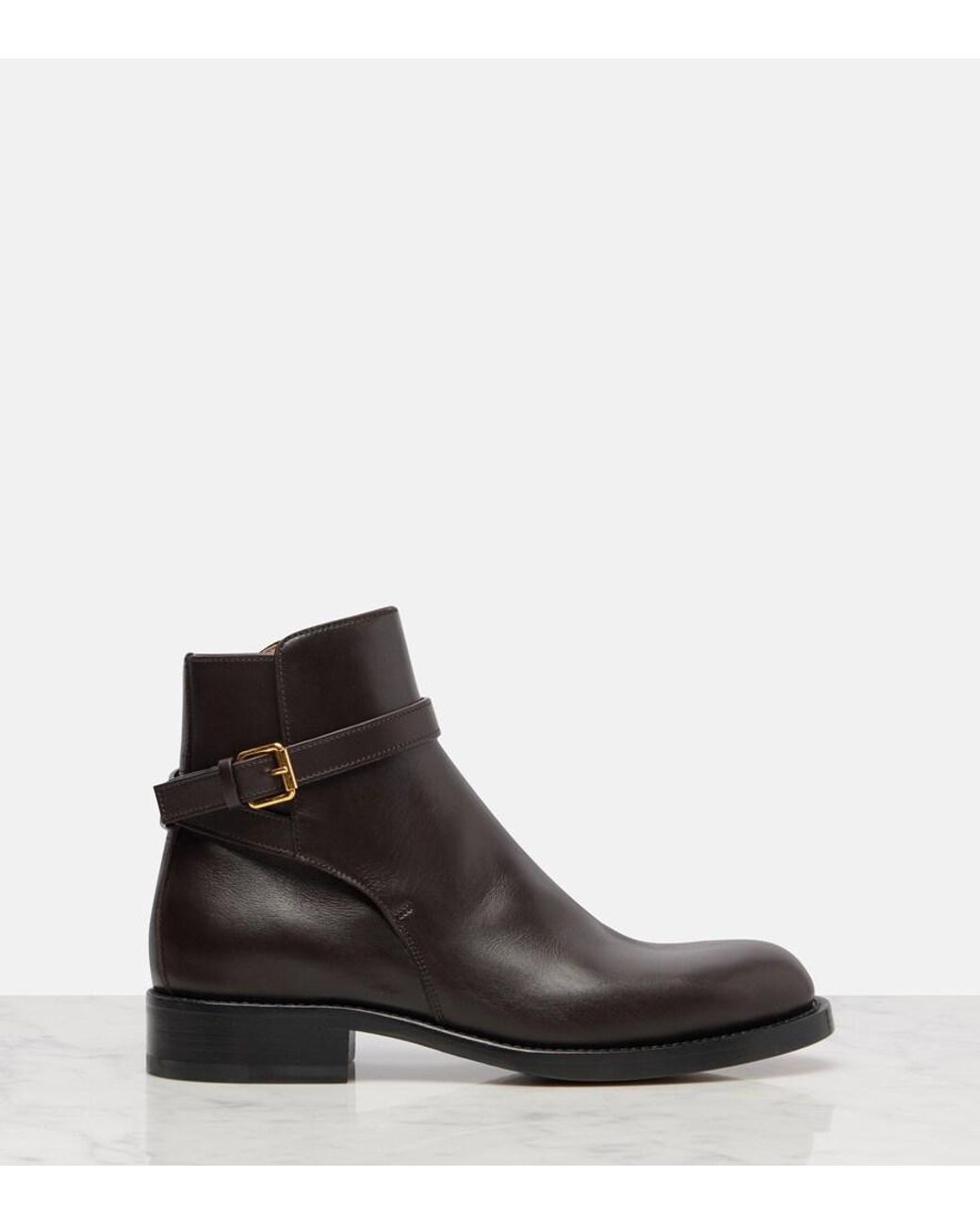 The Row Black Nobilis Leather Ankle Boots