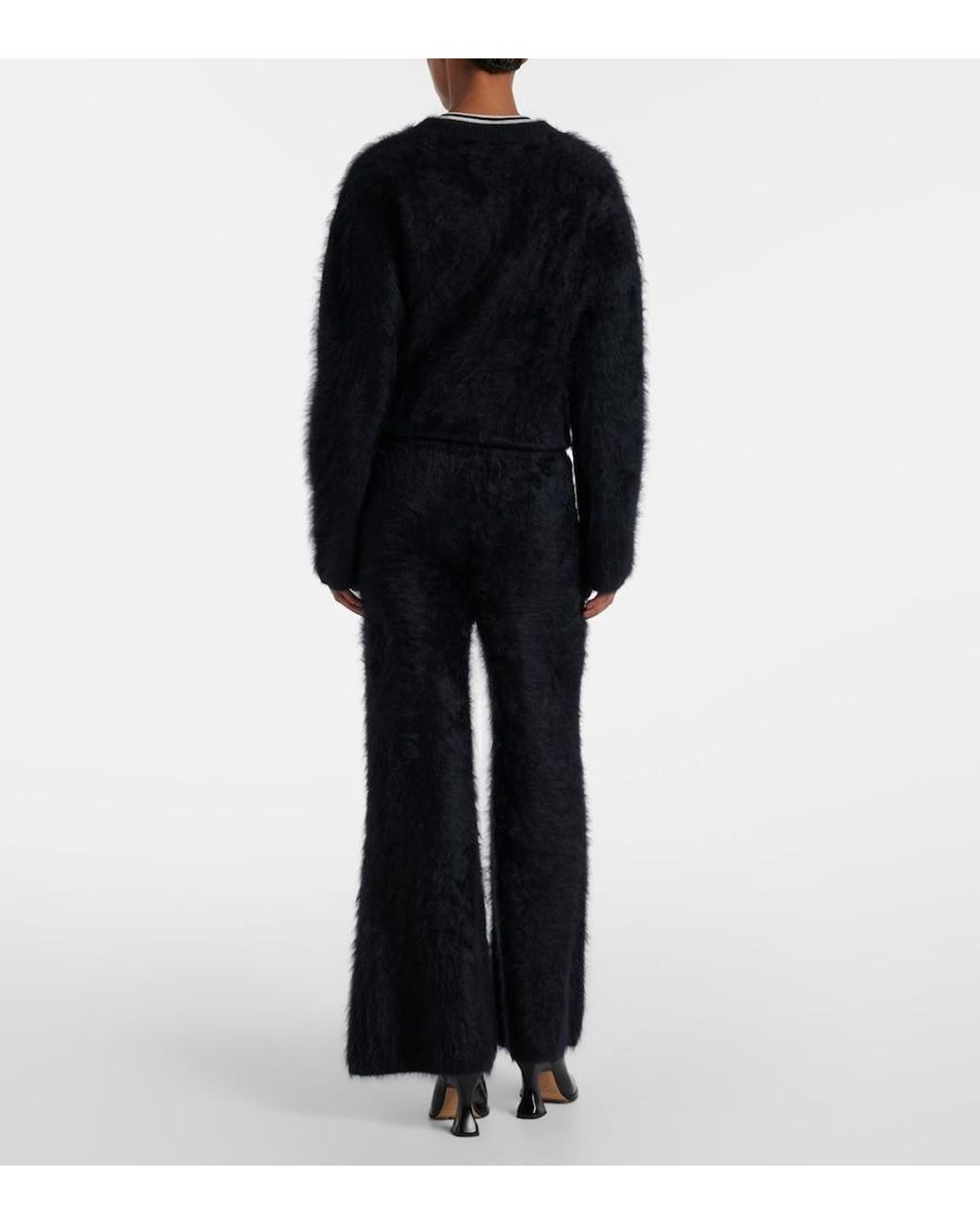 Lisa Yang Black Ellery Brushed Cashmere Flared Pants