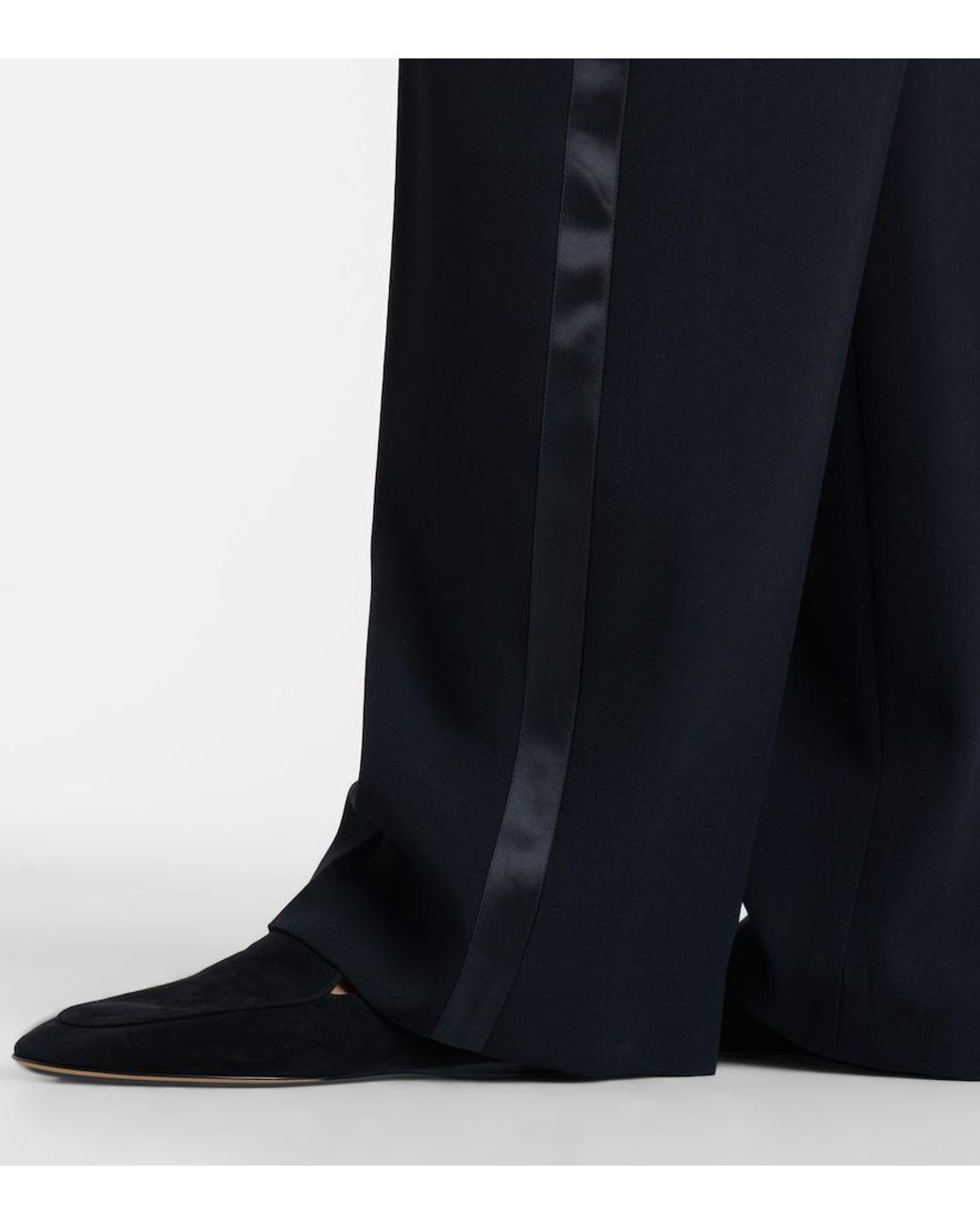 The Row Black Awar Suede Loafers