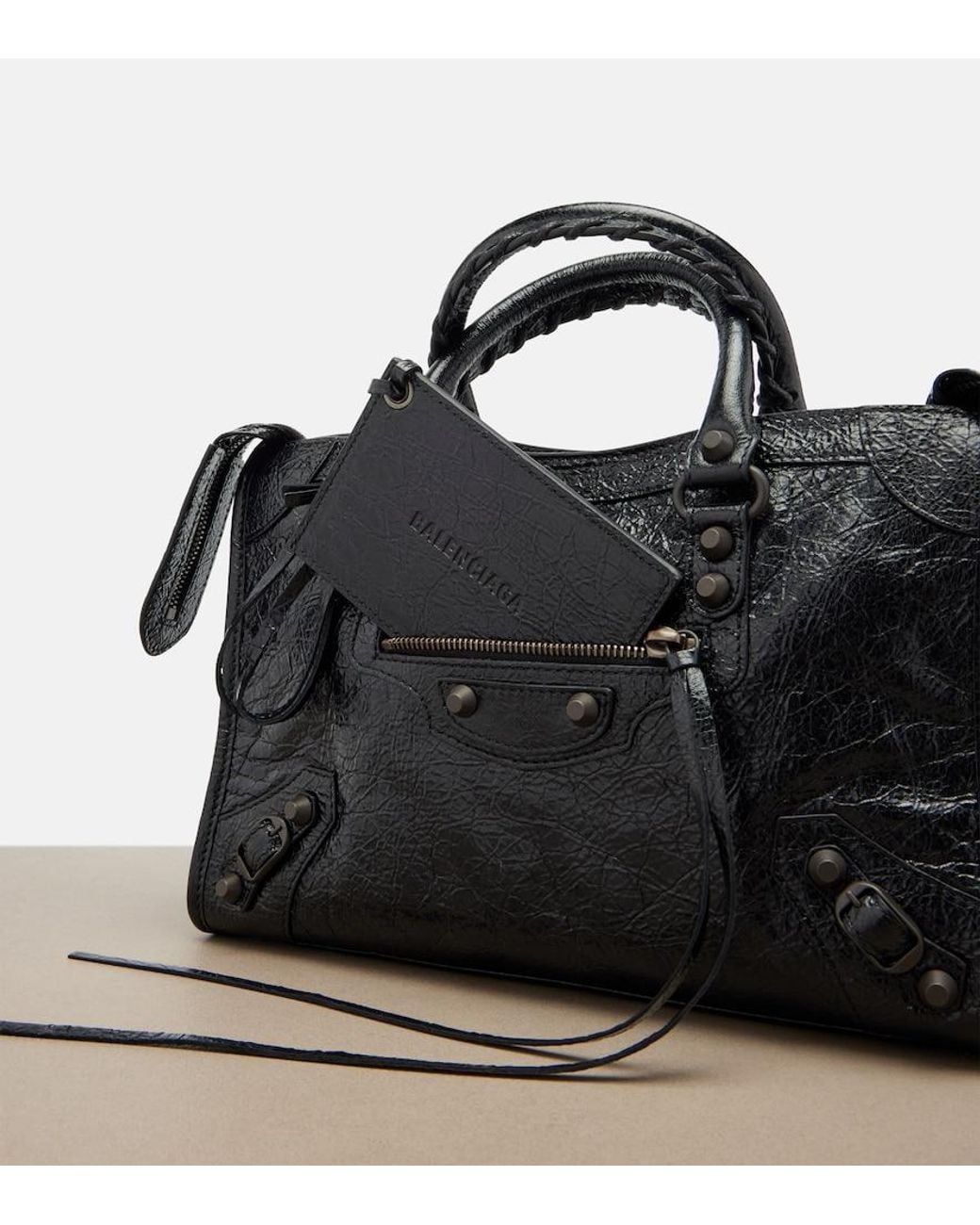 Balenciaga Black Le City Small Leather Top-Handle Bag
