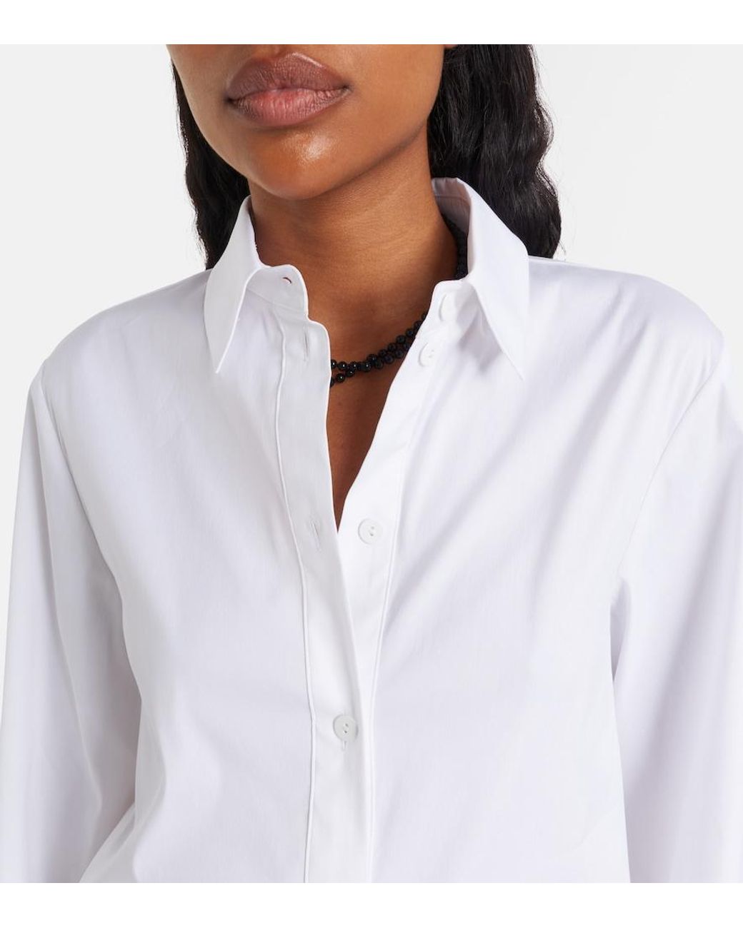 Max Mara White Cotton-Blend Shirt