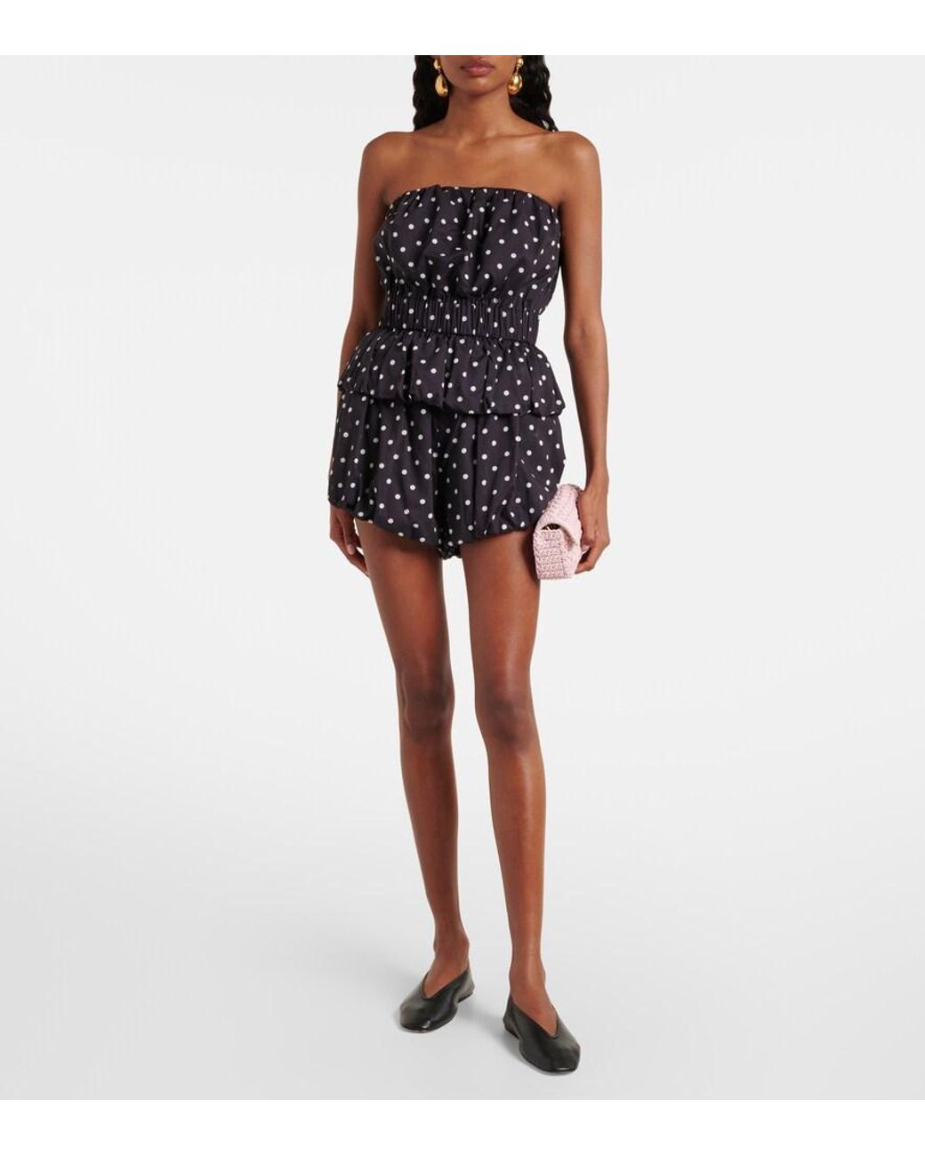 Posse Black Aurelia Polka-Dot Shorts