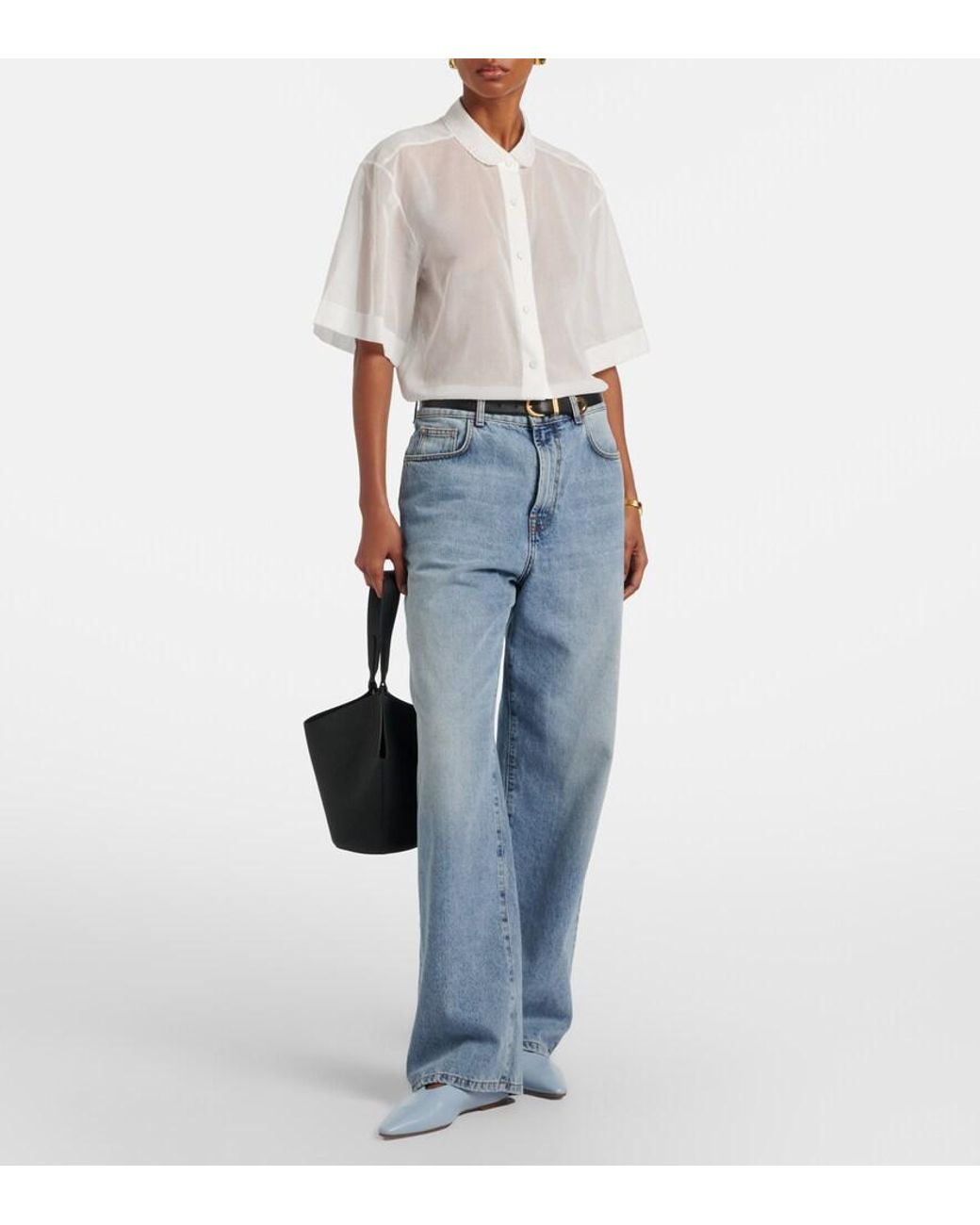 Rohe White Embroidered Cotton Muslin Top