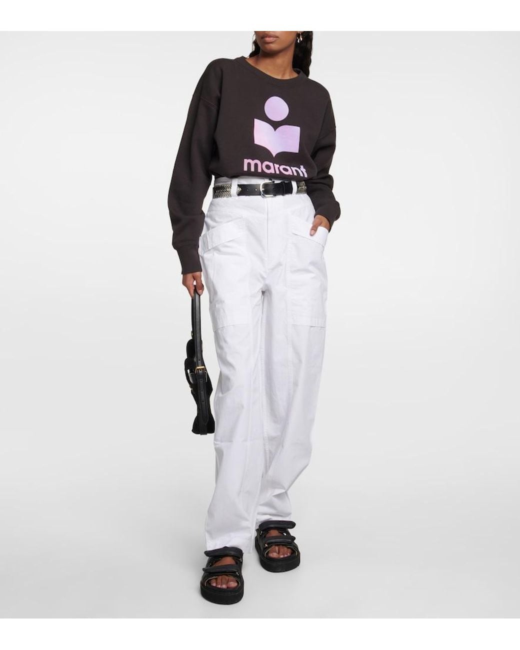 Isabel Marant White Ruby High–Rise Cotton Pants