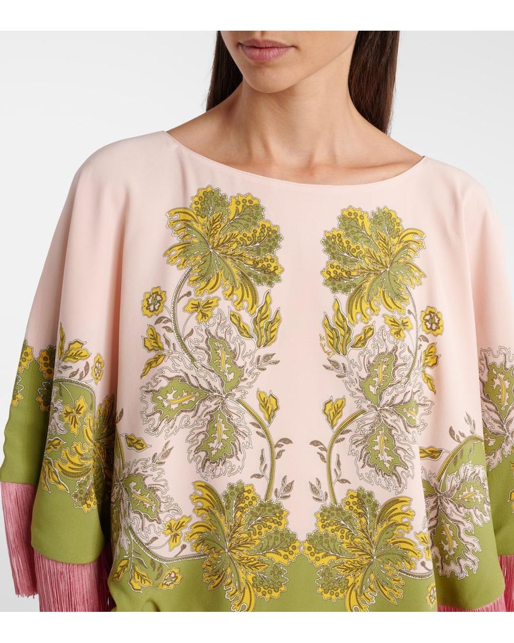 LaDoubleJ Multicolor Swathe Placee Reversible Satin Poncho