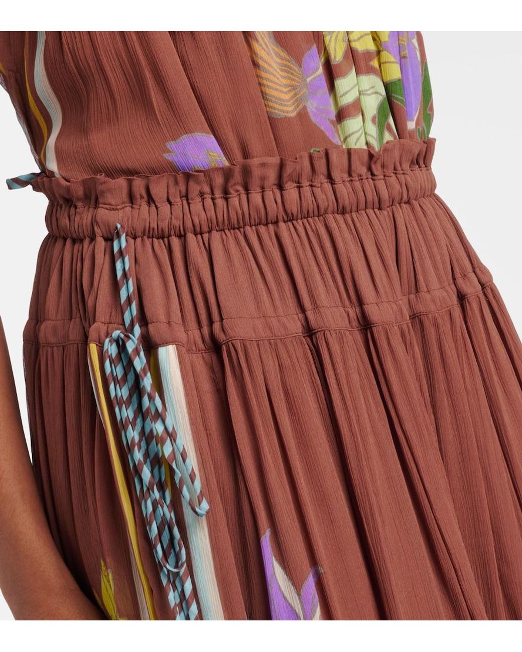 ALÉMAIS Brown Alfie Floral Wide-Leg Pants