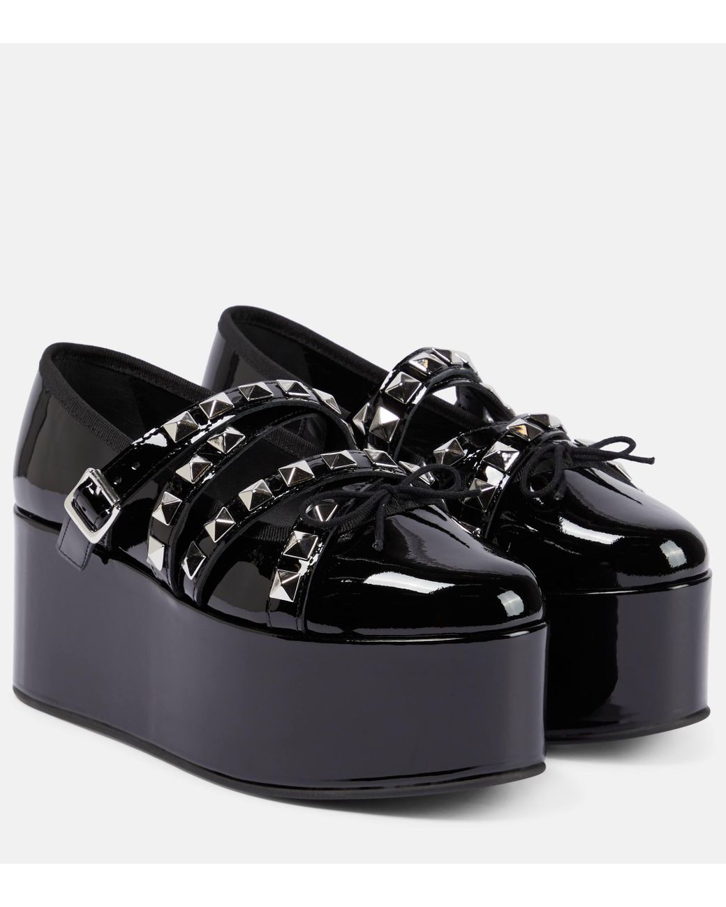 Noir Kei Ninomiya X Repetto Studded Platform Flats in Black