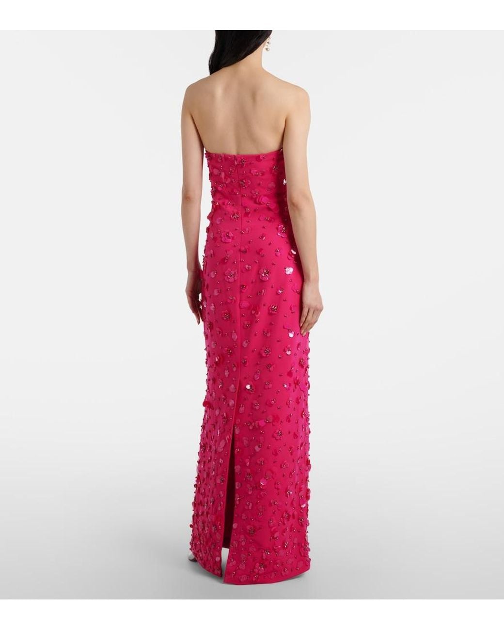 Jonathan Simkhai Pink Serafina Embellished Bustier Gown