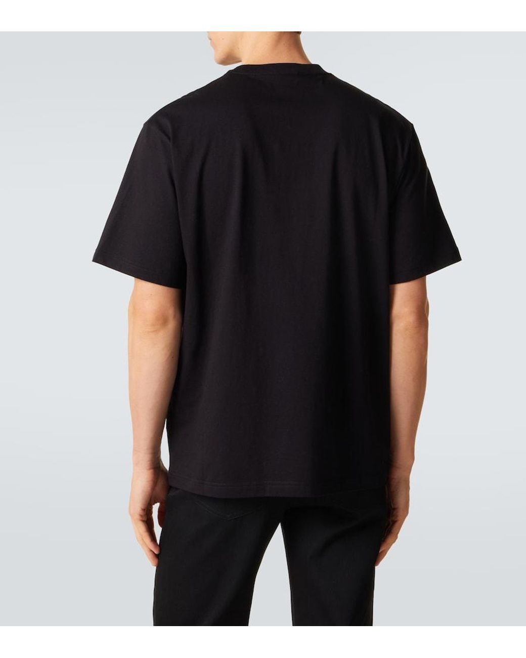 Gucci Black Logo Cotton And Silk Jersey T-Shirt for men