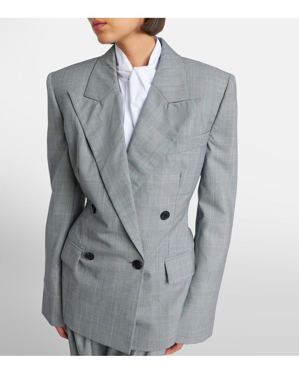 Givenchy Gray Checked Wool Jacket