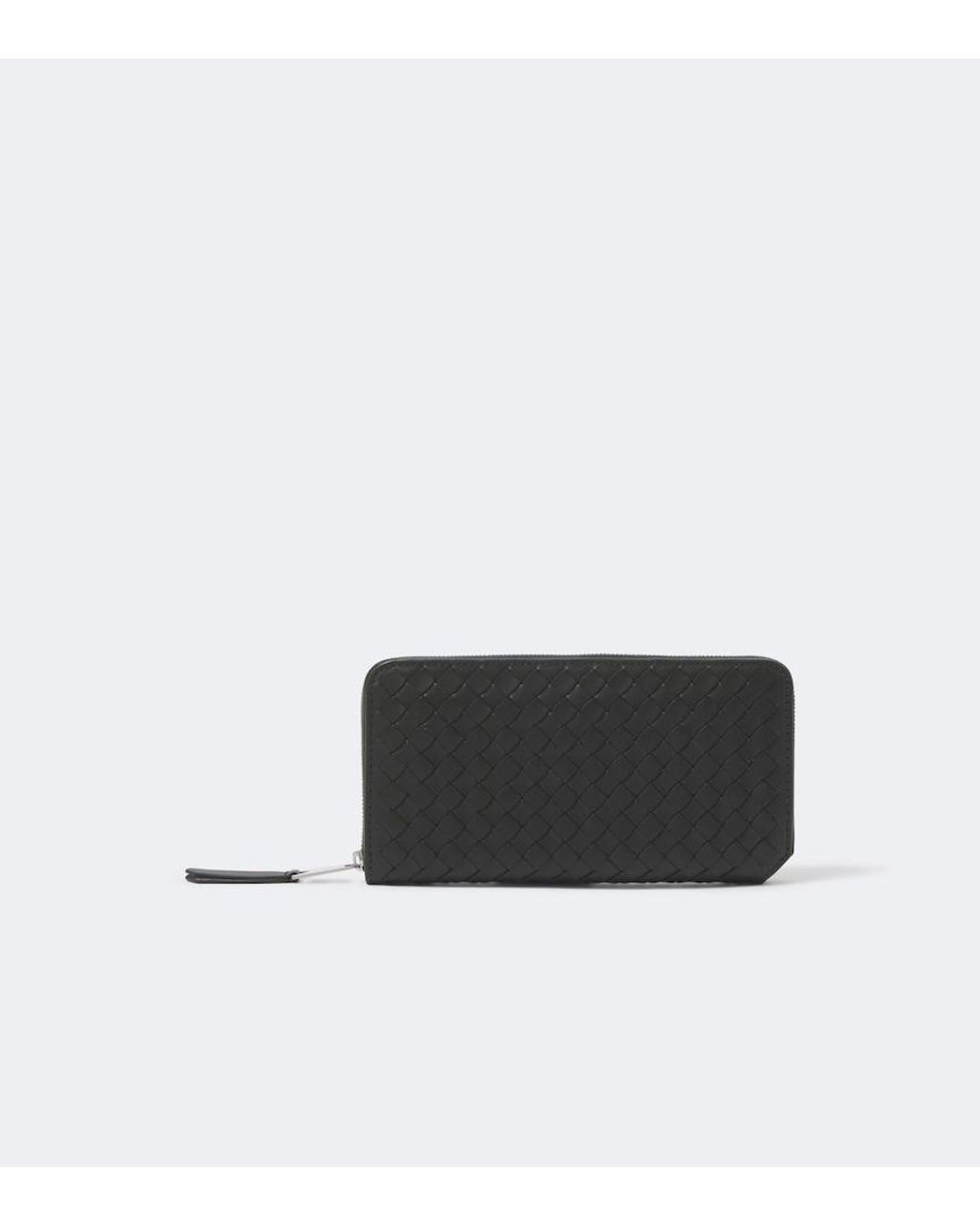 Bottega Veneta Black Intrecciato Leather Wallet for men