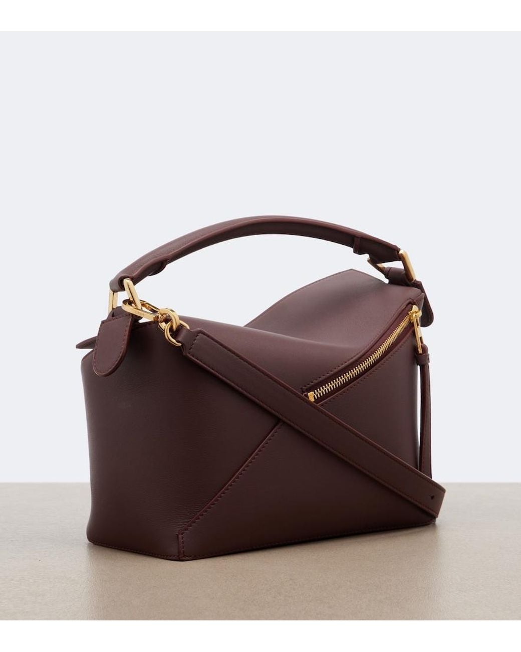 Loewe Purple Puzzle Edge Small Leather Top-Handle Bag