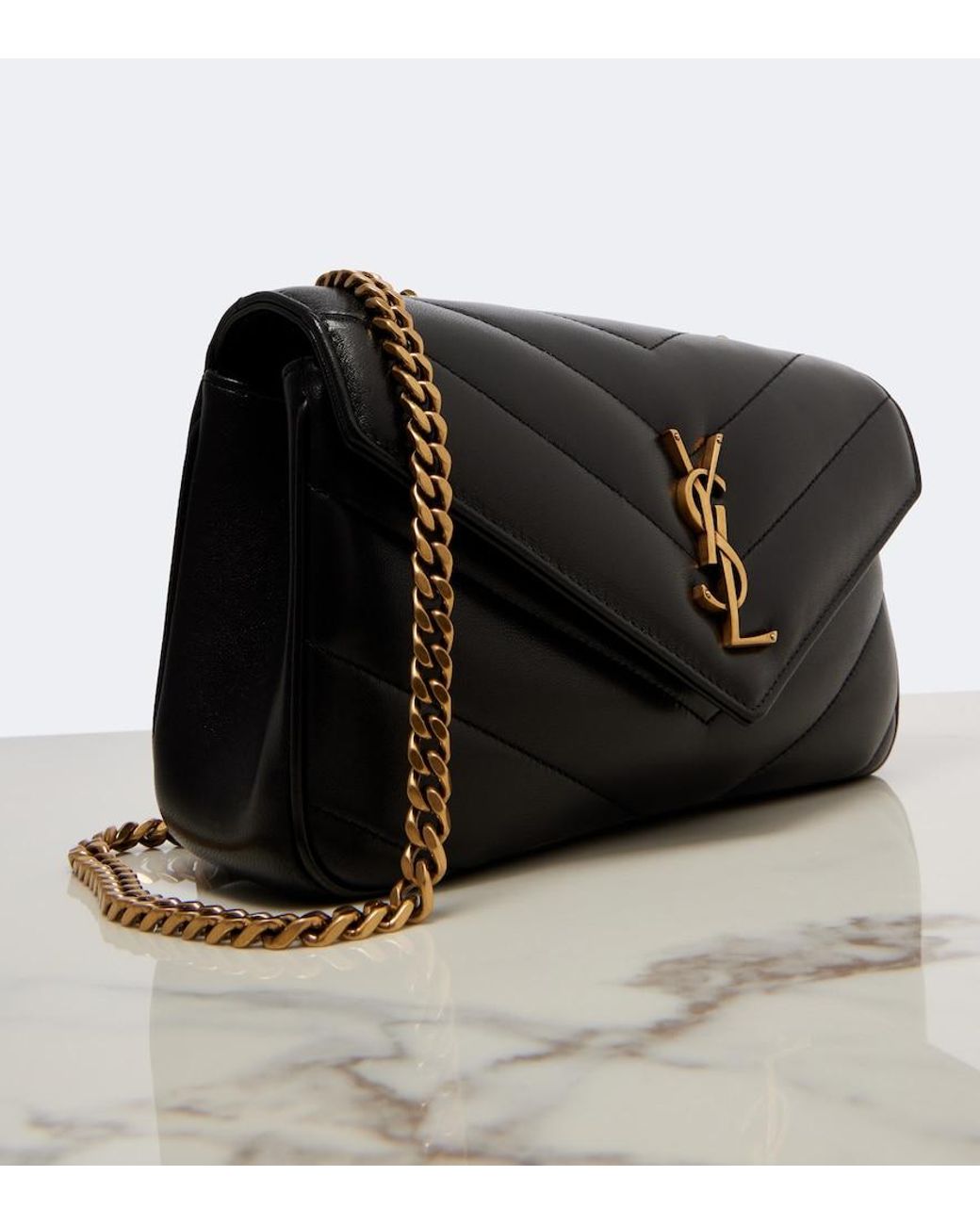 Saint Laurent White Loulou Matelasse Leather Shoulder Bag