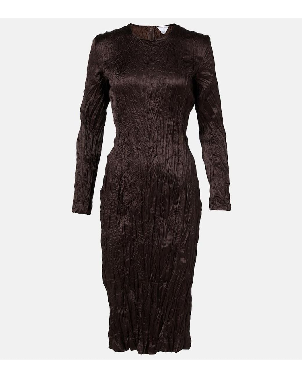 Bottega Veneta Black Satin Midi Dress
