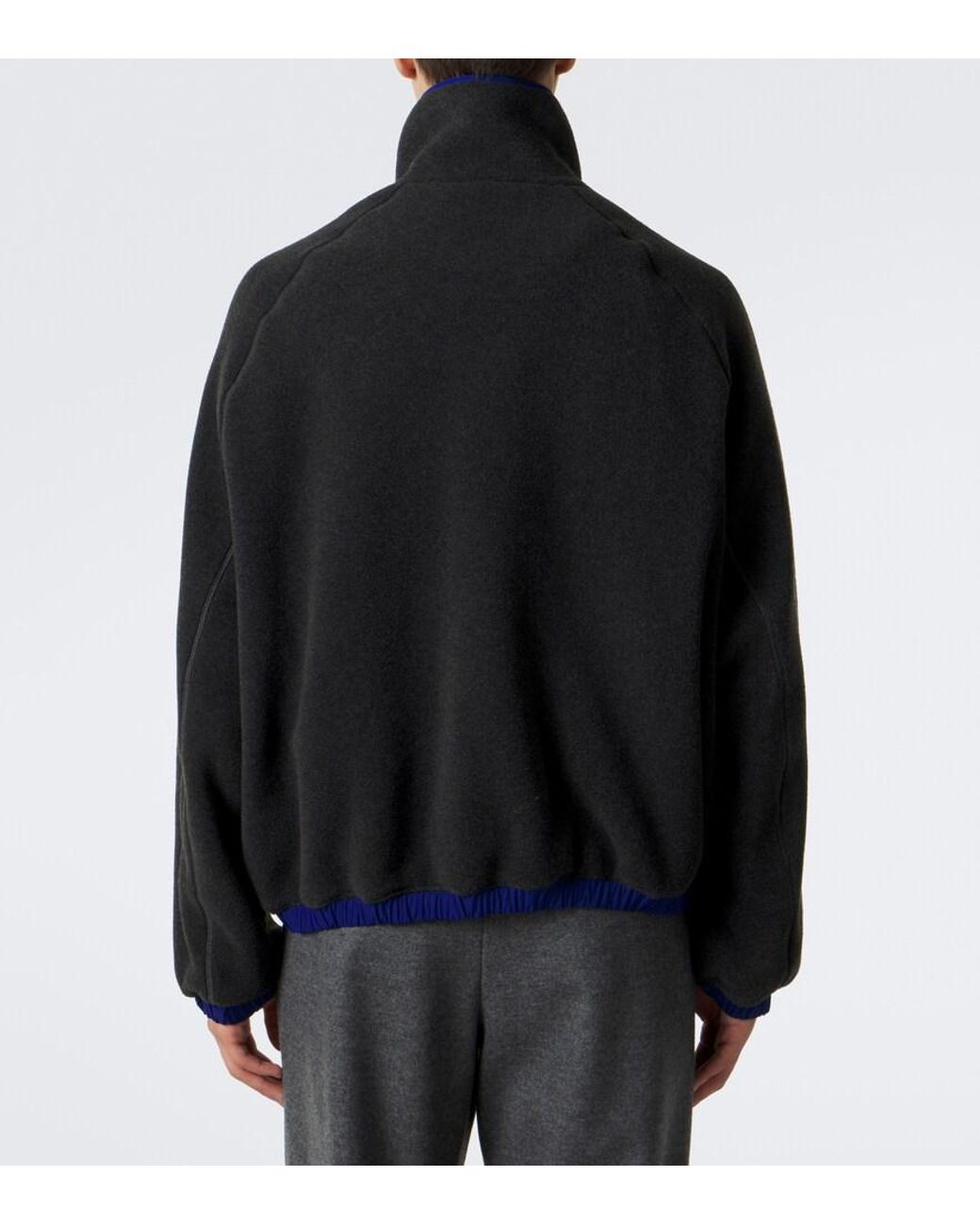 AMI Black Oversized Fleece Jacket for men