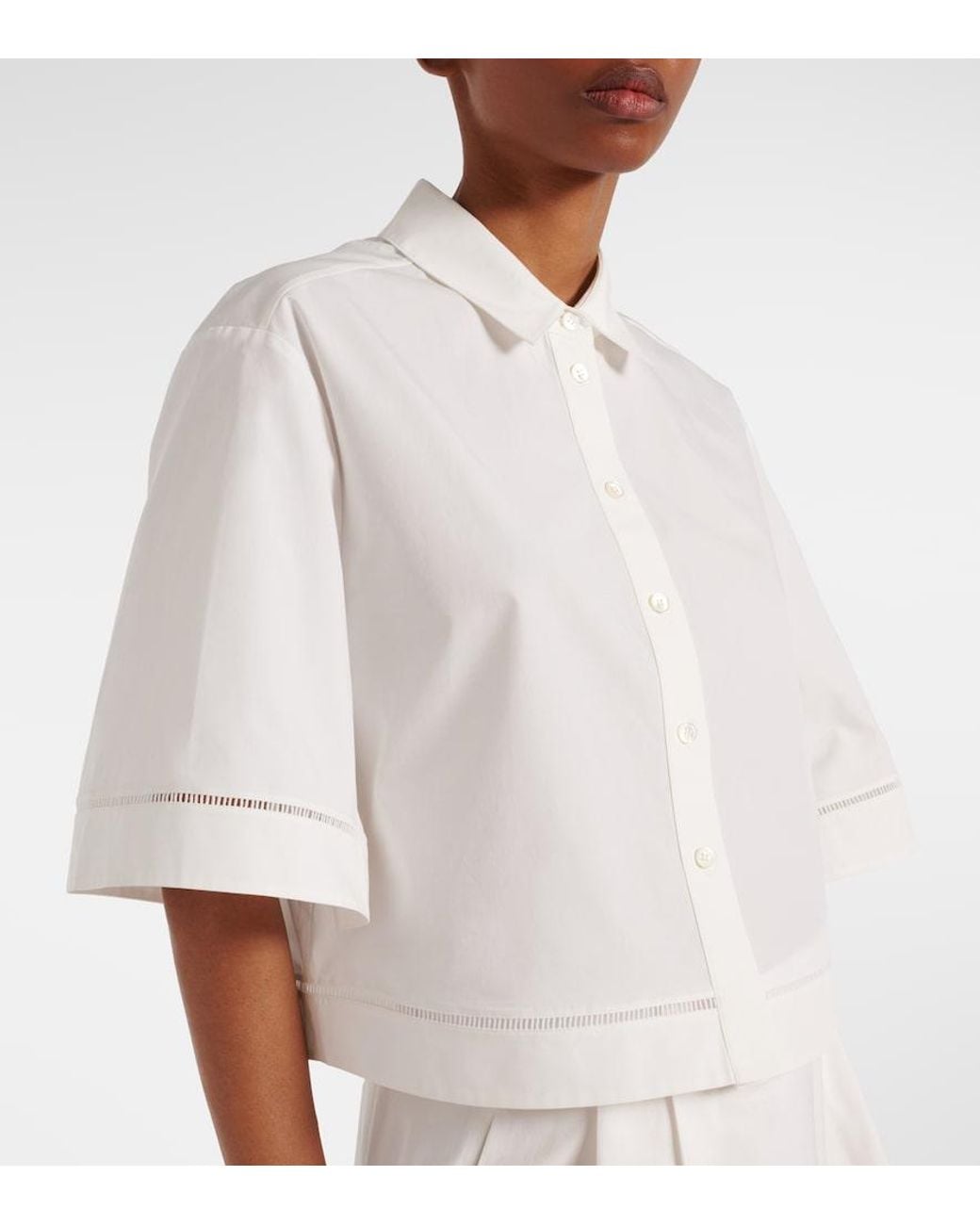 Rohe White Embroidered Cotton Poplin Shirt