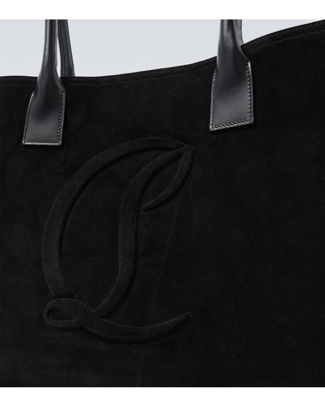 Christian Louboutin Black By My Side Suede Tote Bag for men