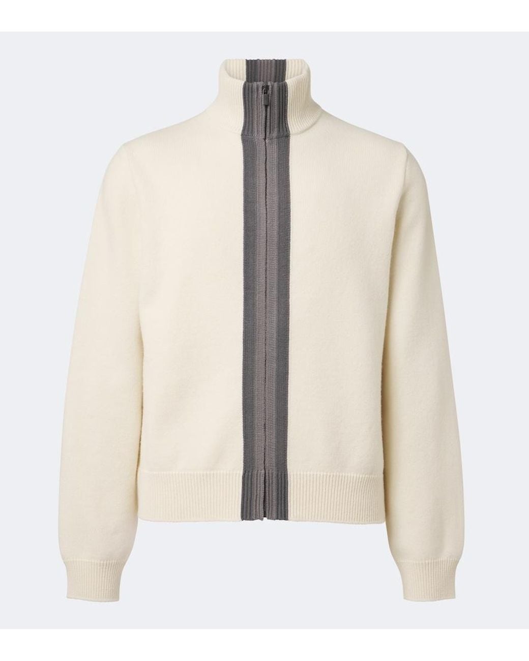 Gucci White Wool Zip-Up Sweater for men