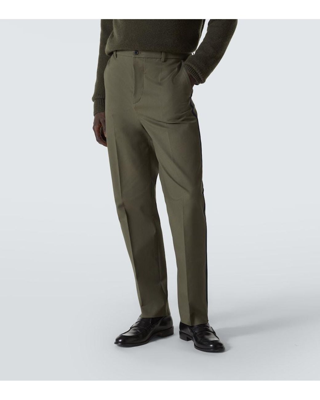 Valentino Garavani Green Cotton Straight Pants for men
