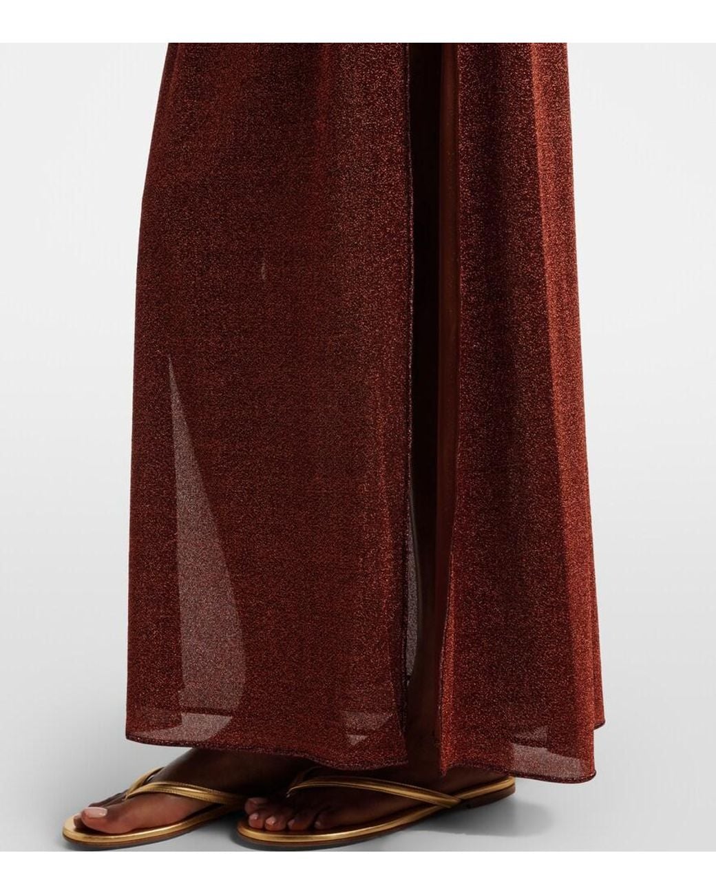Oseree Purple Lumiere Shell Open-Back Maxi Dress
