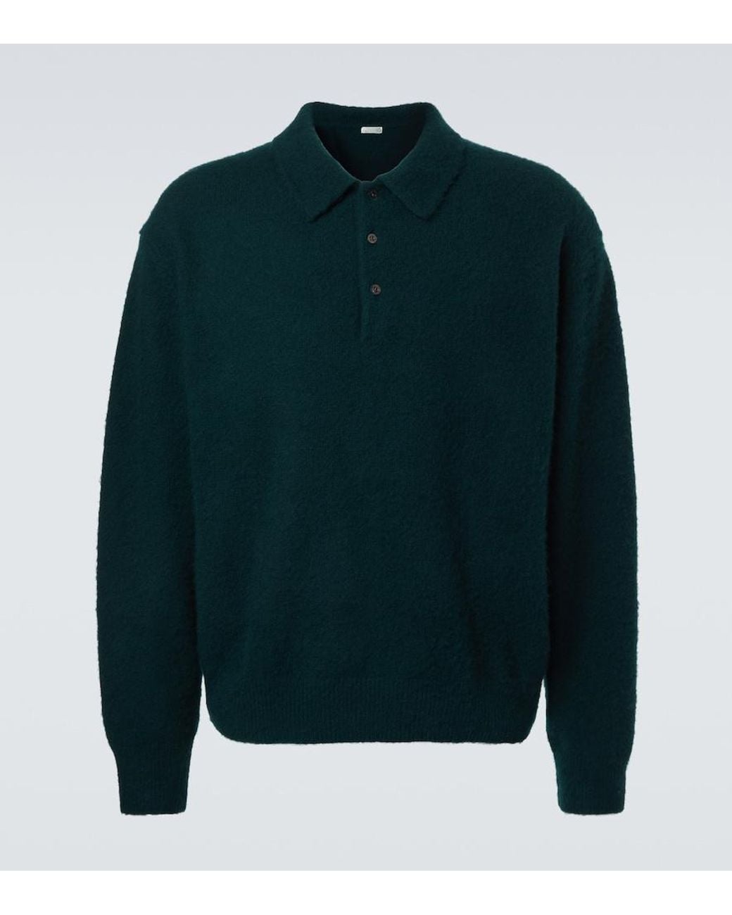 A.PRESSE Green Cashmere Polo Sweater for men
