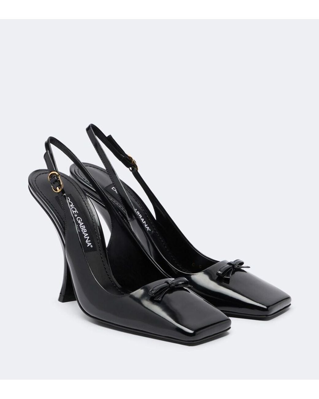Dolce & Gabbana Black Patent Leather Slingback Pumps