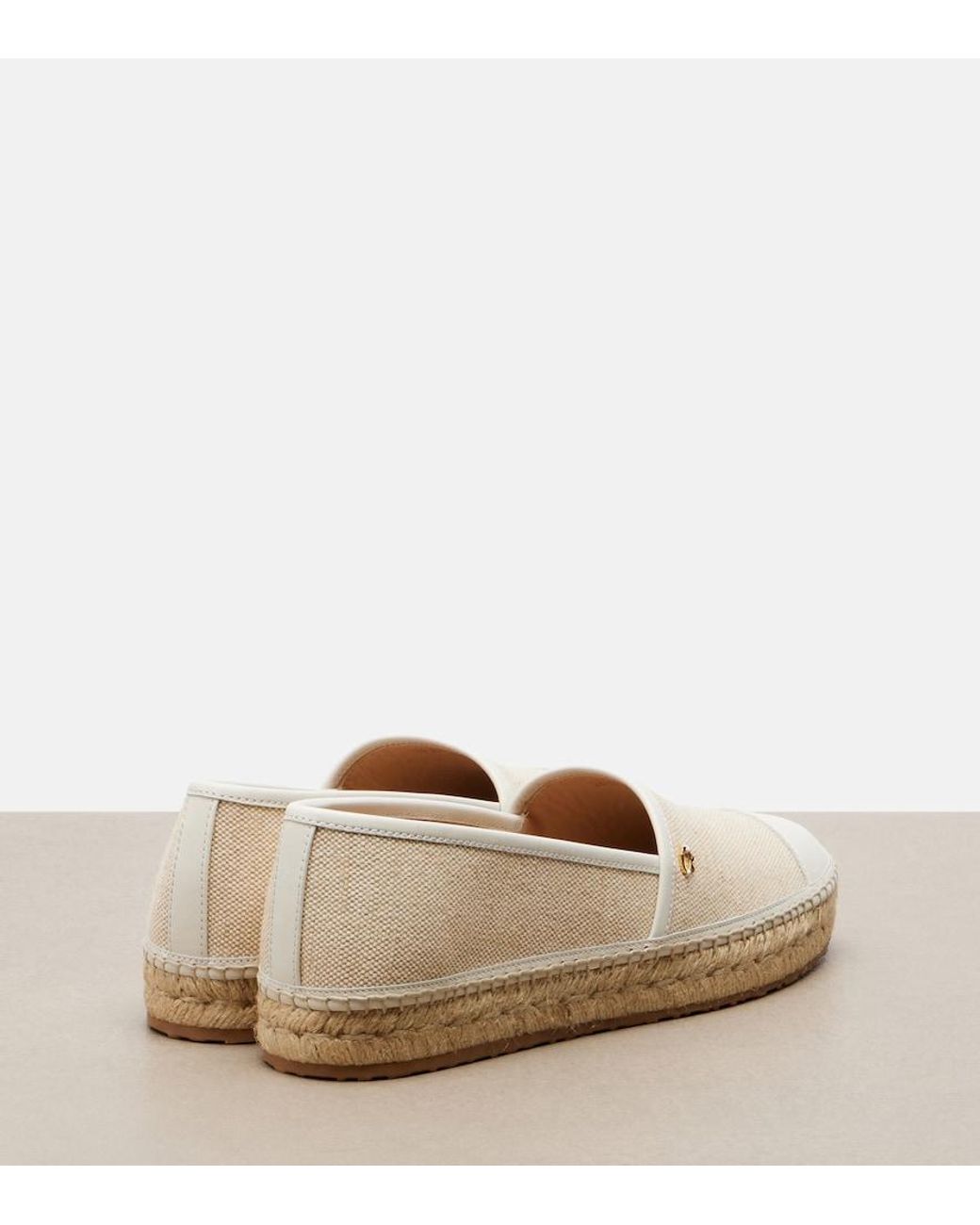 Gianvito Rossi Natural Leather-Trimmed Canvas Espadrilles