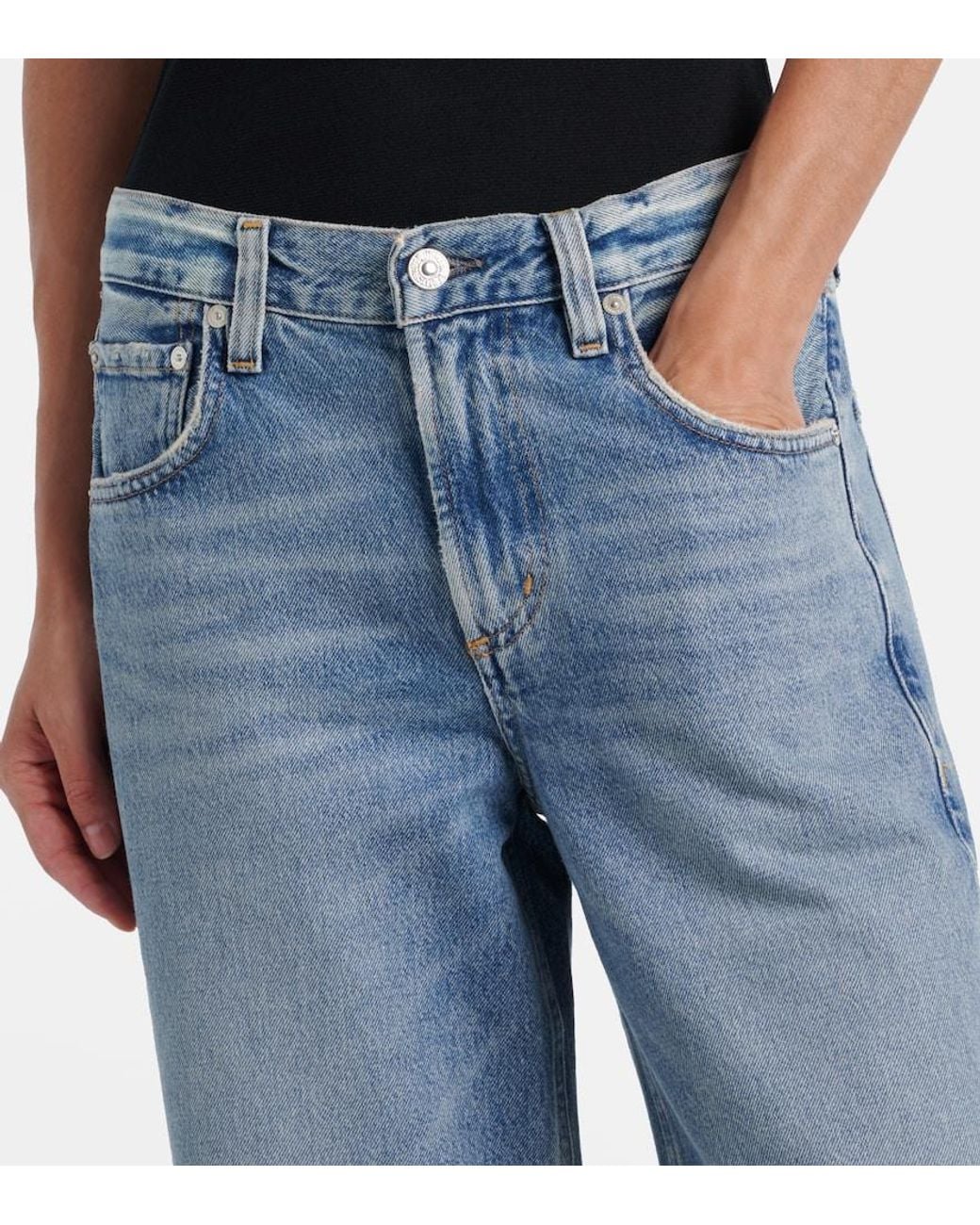 Citizens of Humanity Blue Lindz Low-Rise Straight Jeans