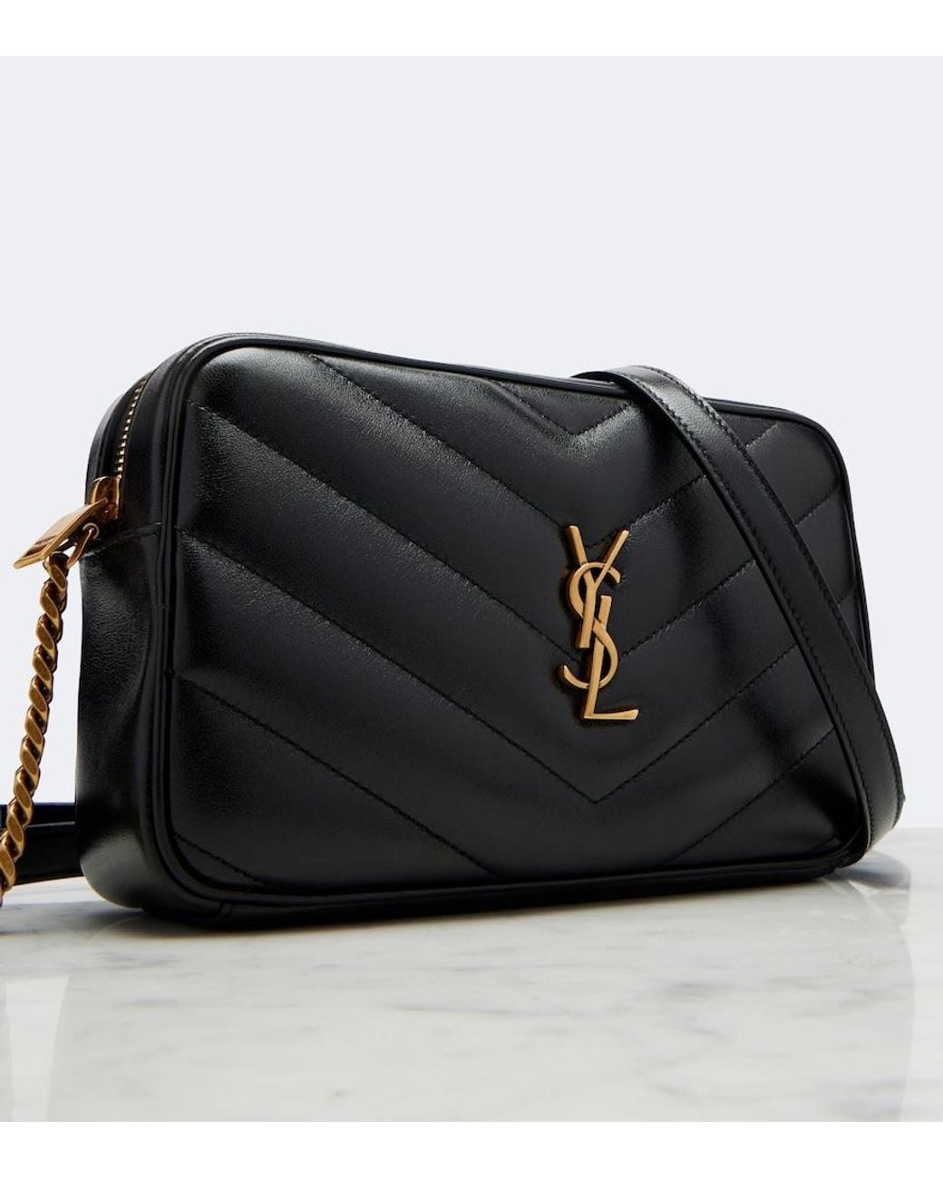 Saint Laurent Black Loulou Quilted Leather Camera Bag