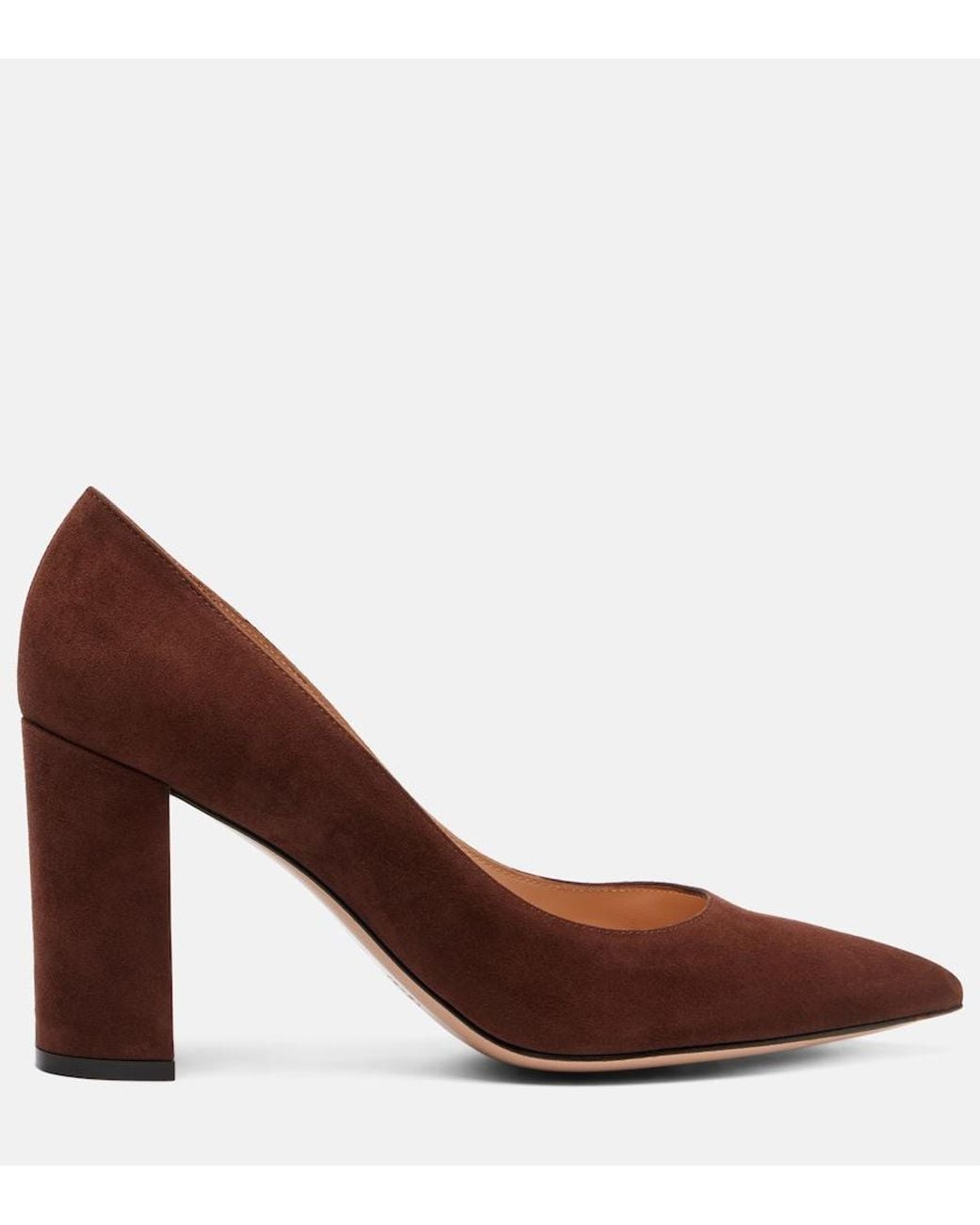 Gianvito Rossi Brown Piper 85 Suede Pumps