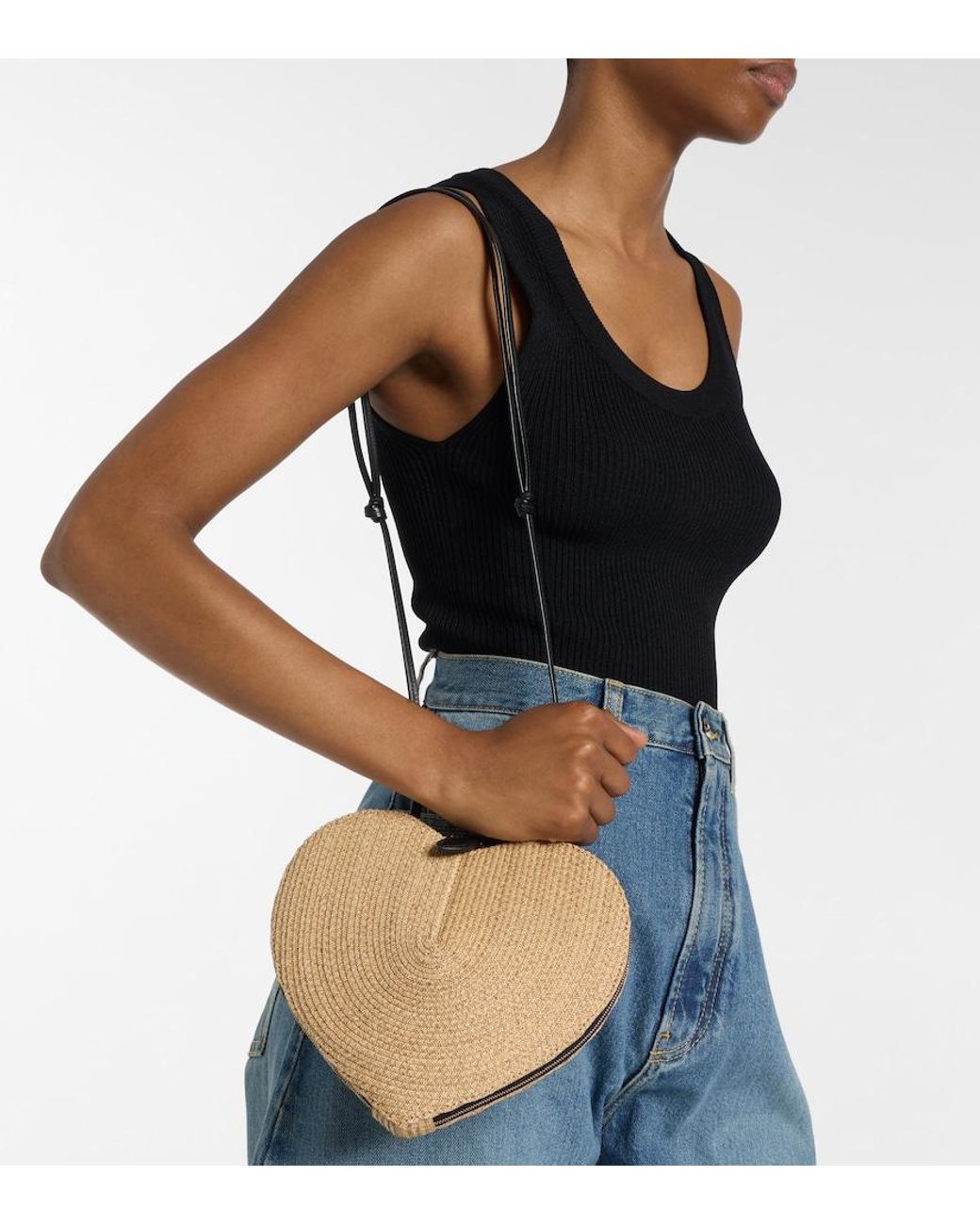 Alaïa Natural Le Cour Woven Crossbody Bag
