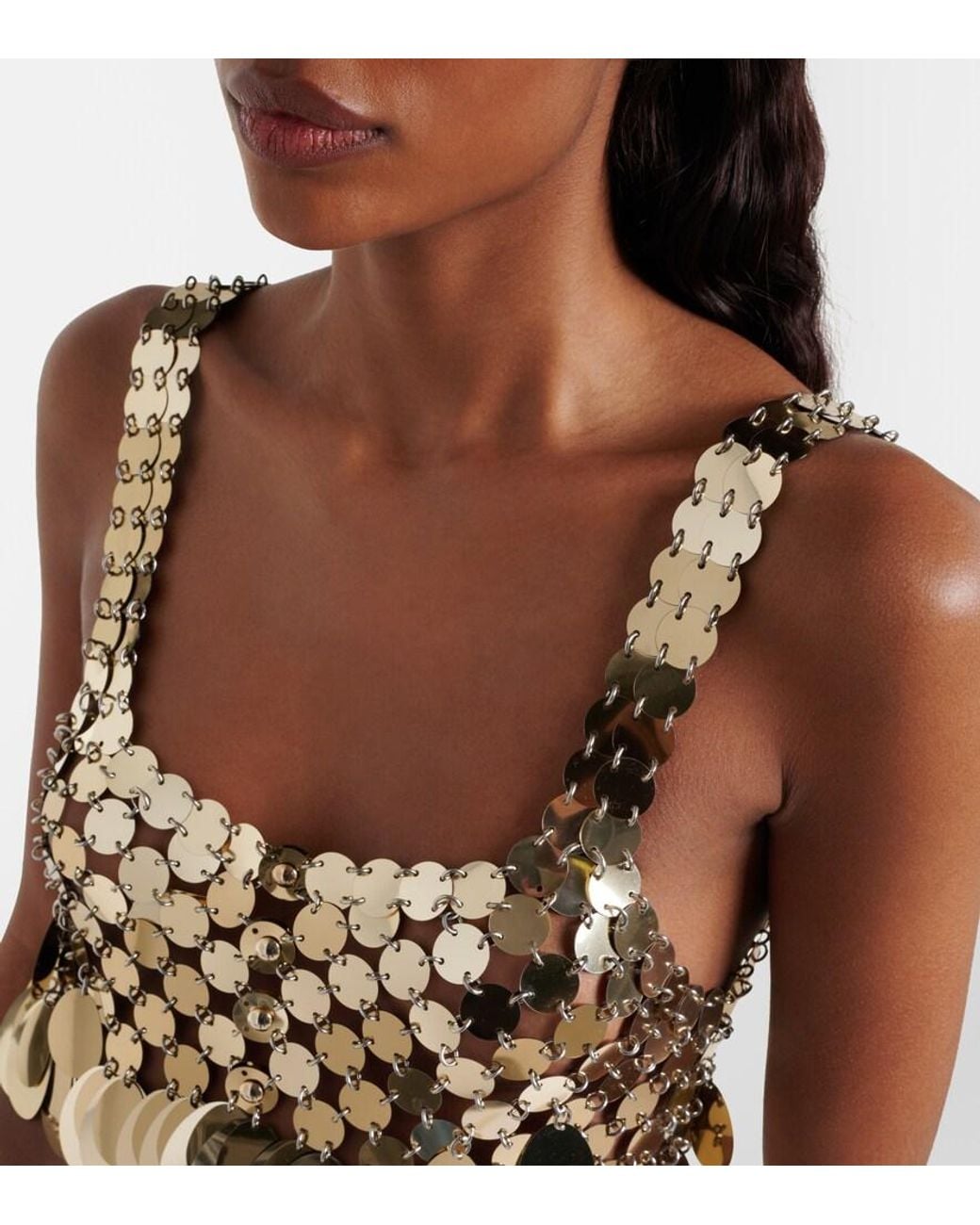 Rabanne Brown Cropped-Top Mit Pailletten