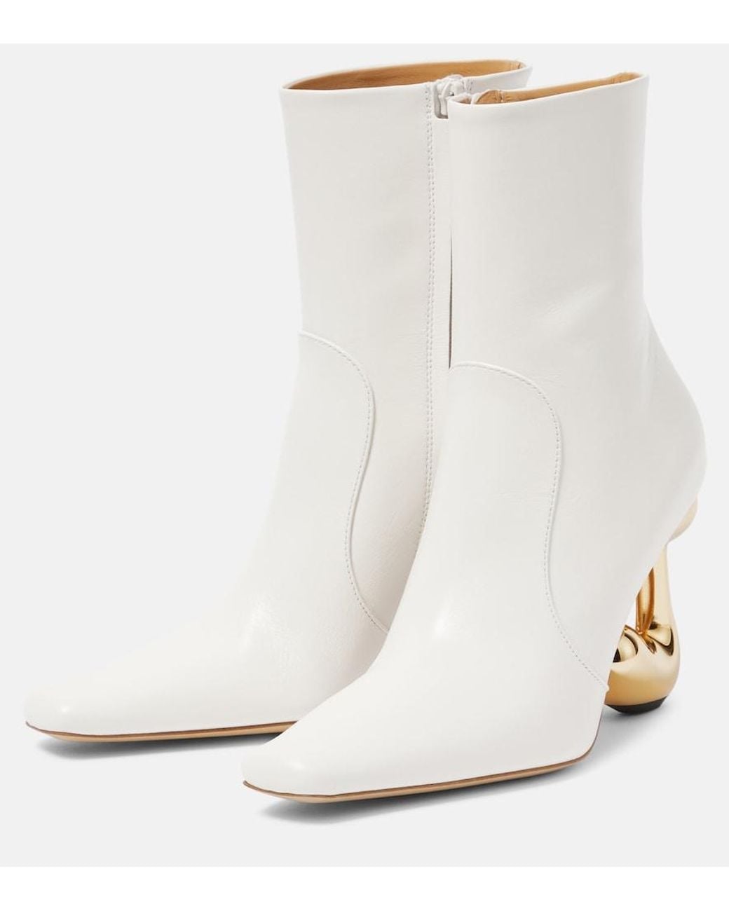 J.W. Anderson White Bubble Leather Ankle Boots