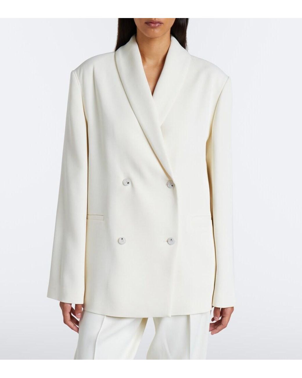 Loulou de Saison White Sira Double-Breasted Blazer