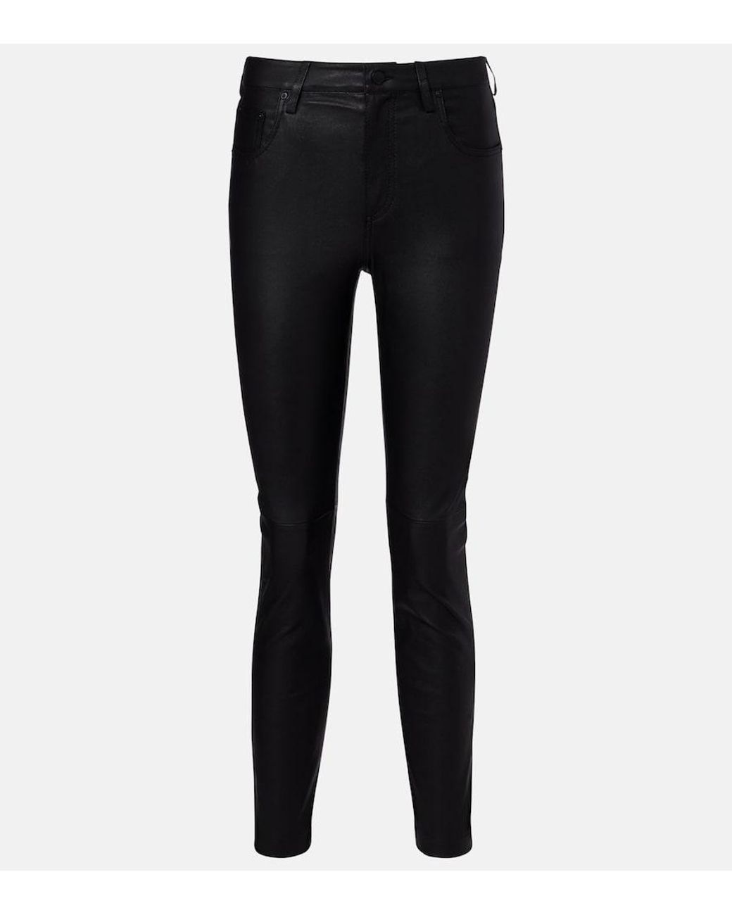 AG Jeans Black Mari Leather Skinny Pants